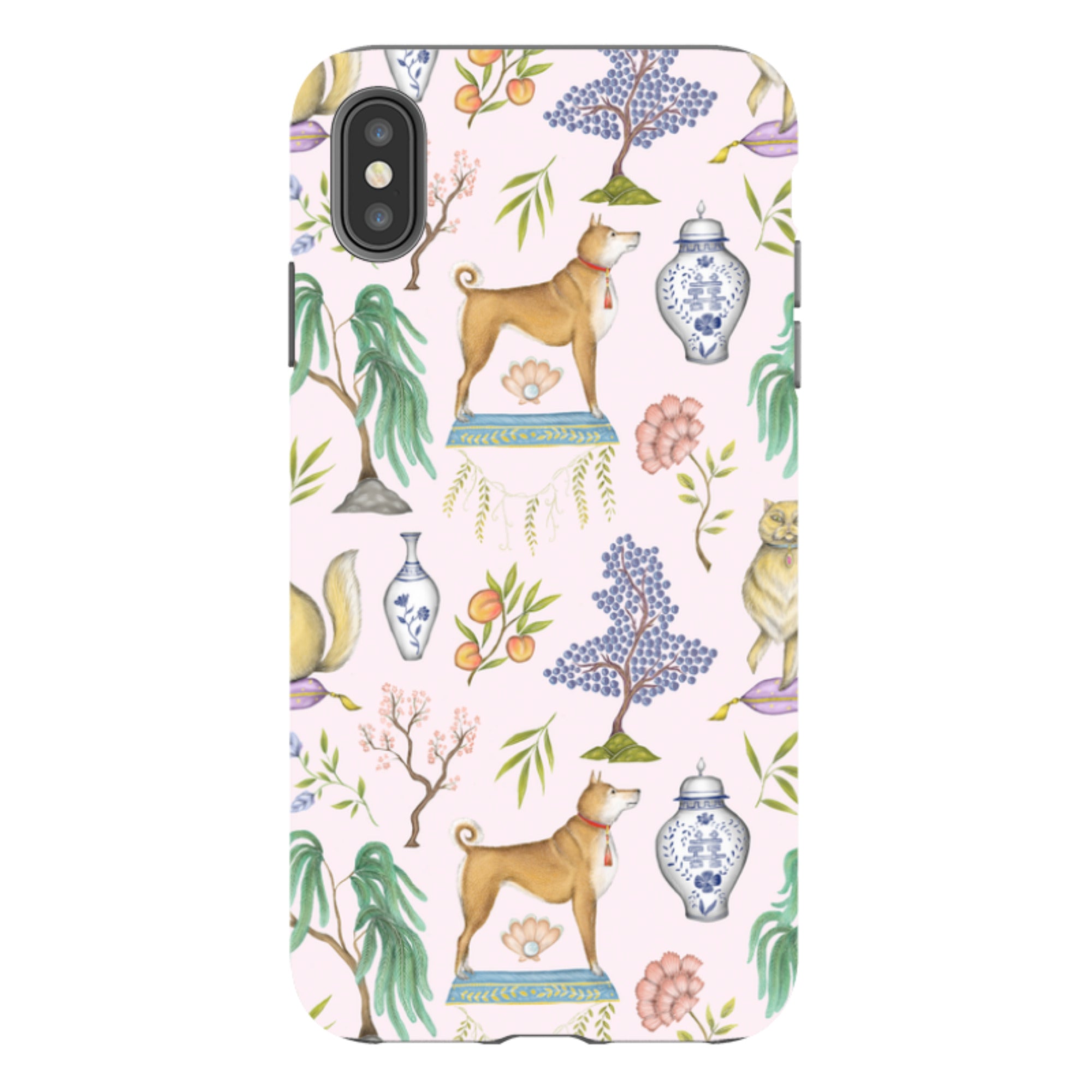 iPhone Tough Case - Chinoiserie Menagerie Pink By Catherine Rowe