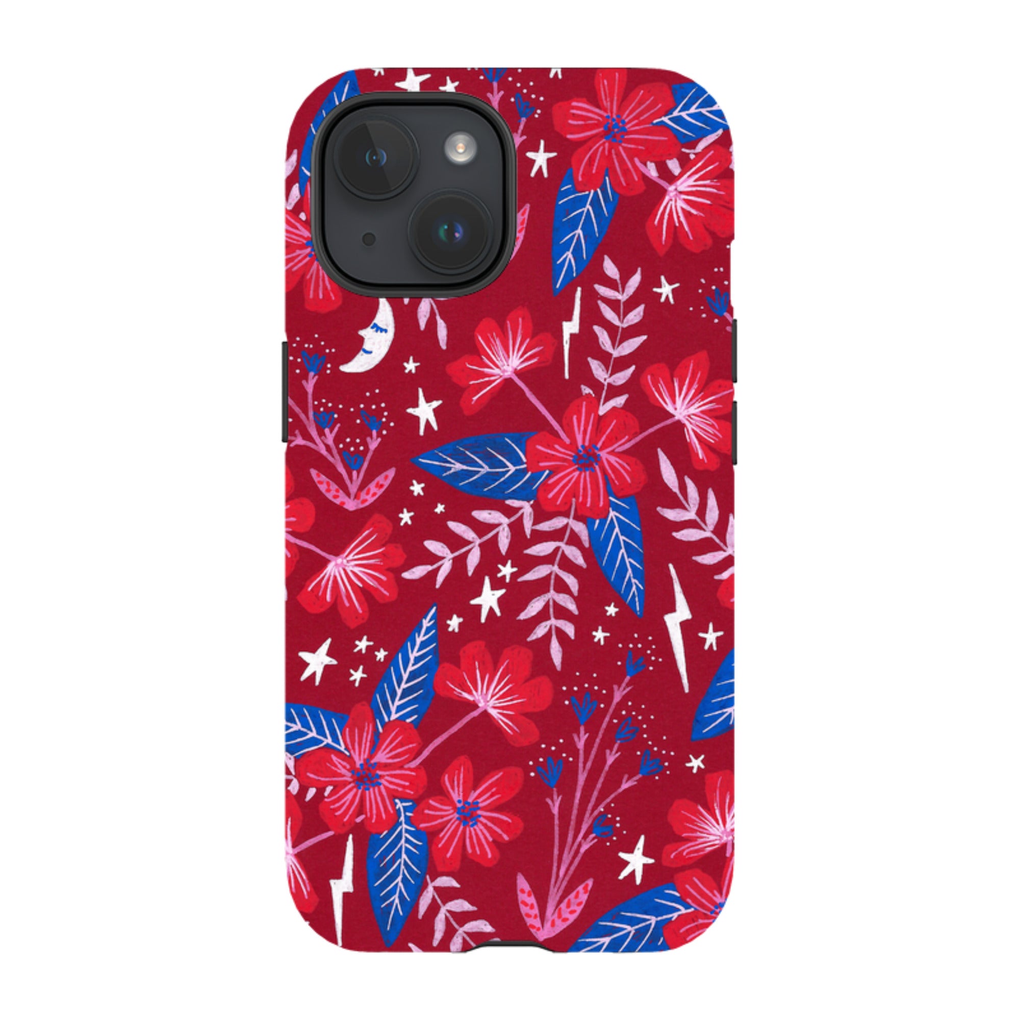 iPhone Tough Case - Red Moon Garden By Lee Foster Wilson