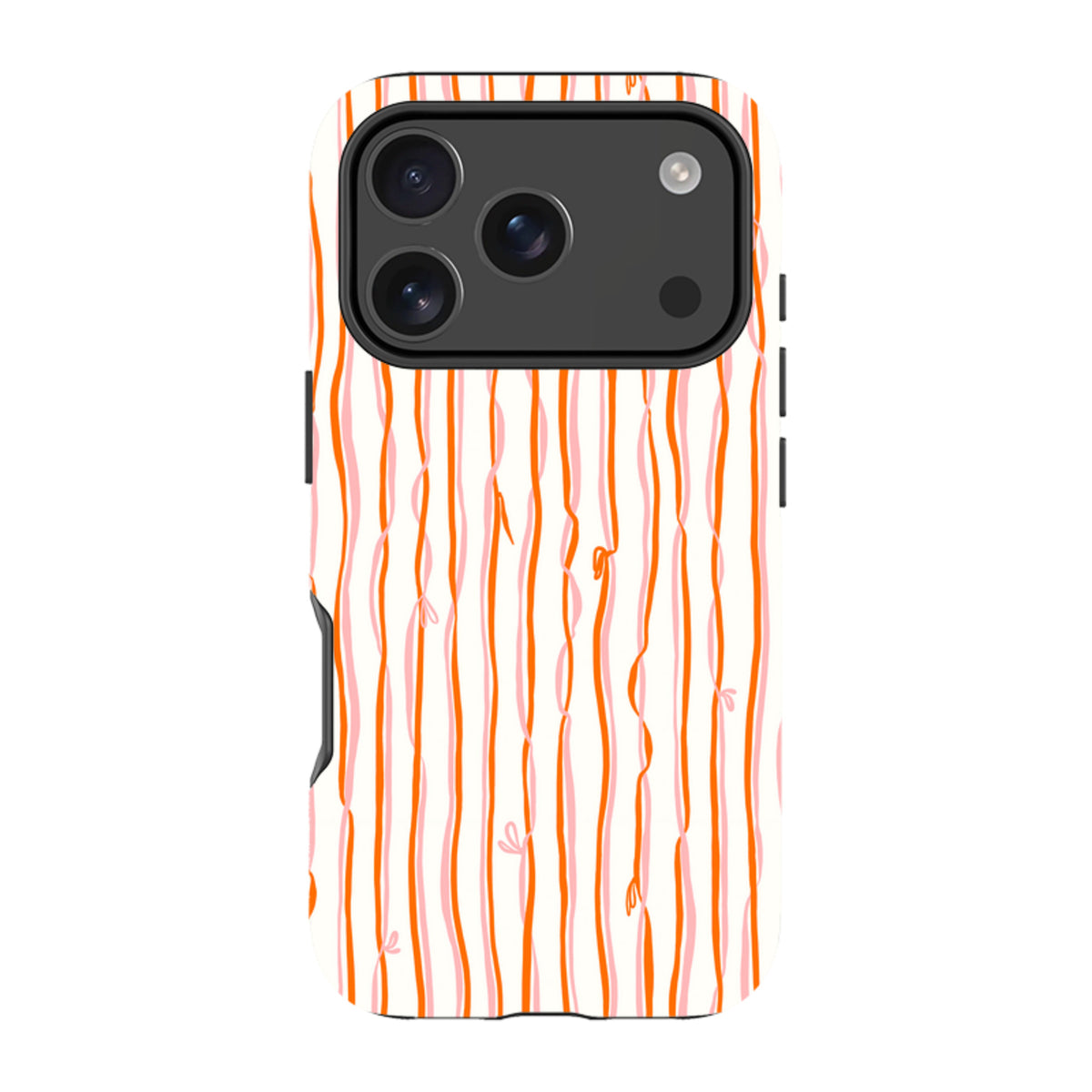 iPhone Tough Case - Ribbons orange and pink By Katherine Quinn