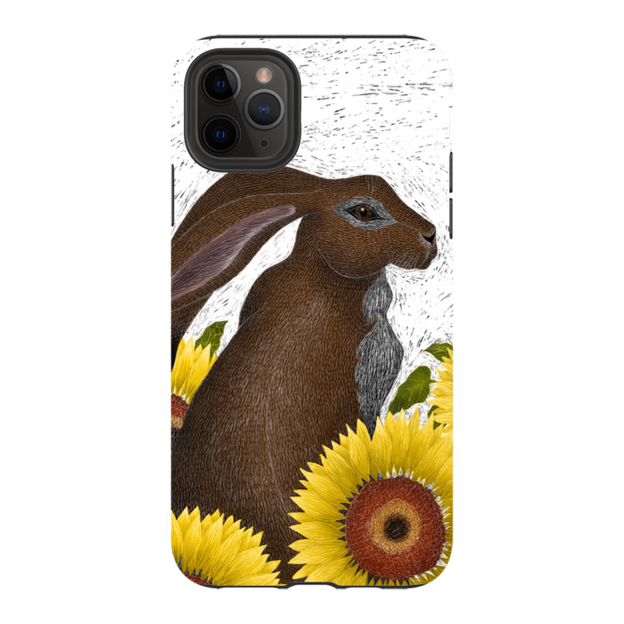 iPhone Tough Case - Hare With Sunflowers By Catherine Rowe