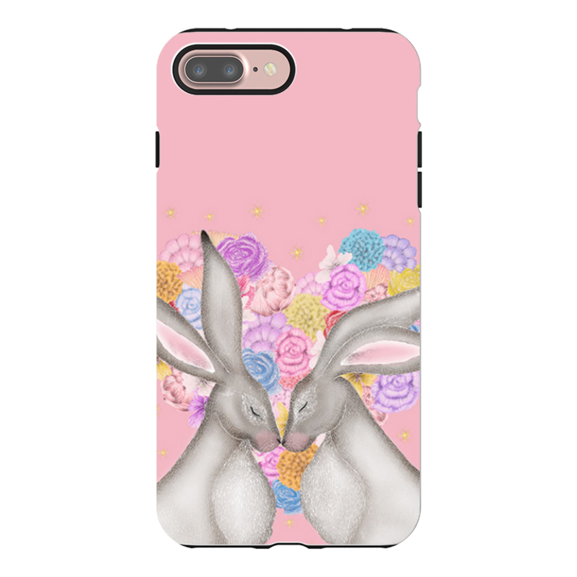 iPhone Tough Case - White Hares Rose Heart II By Catherine Rowe