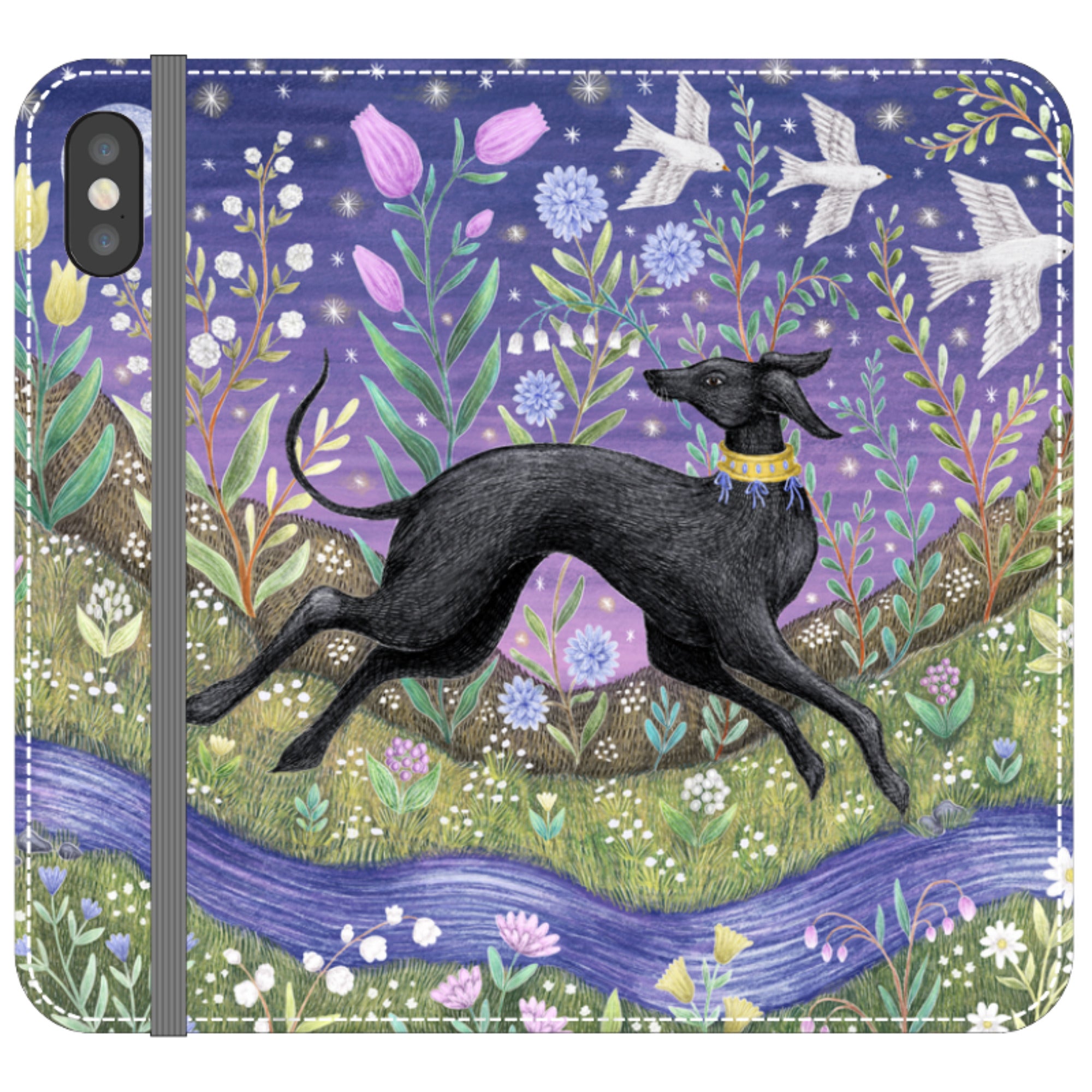 Meadow Hound Wallet Case By Catherine Rowe
