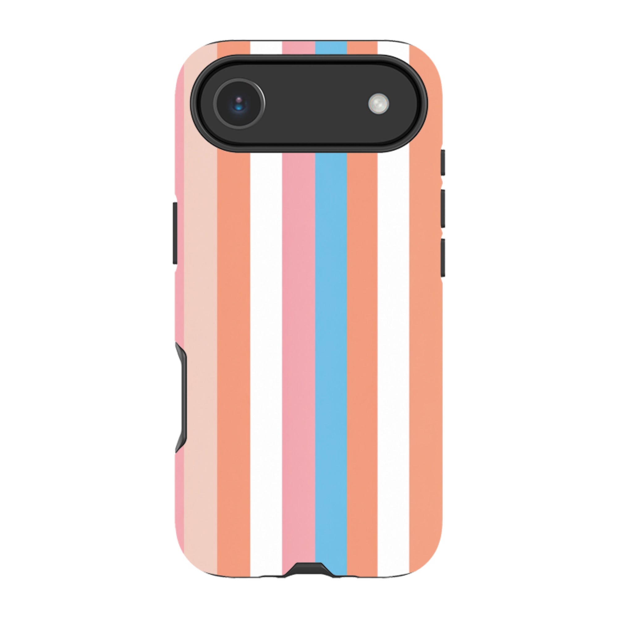iPhone Tough Case - Coral Pink Stripe