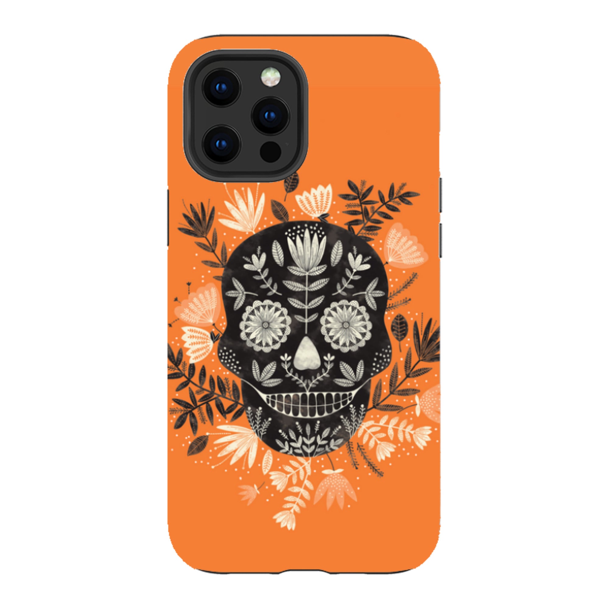 iPhone Tough Case - Sugar Skull Orange By Jade Mosinski