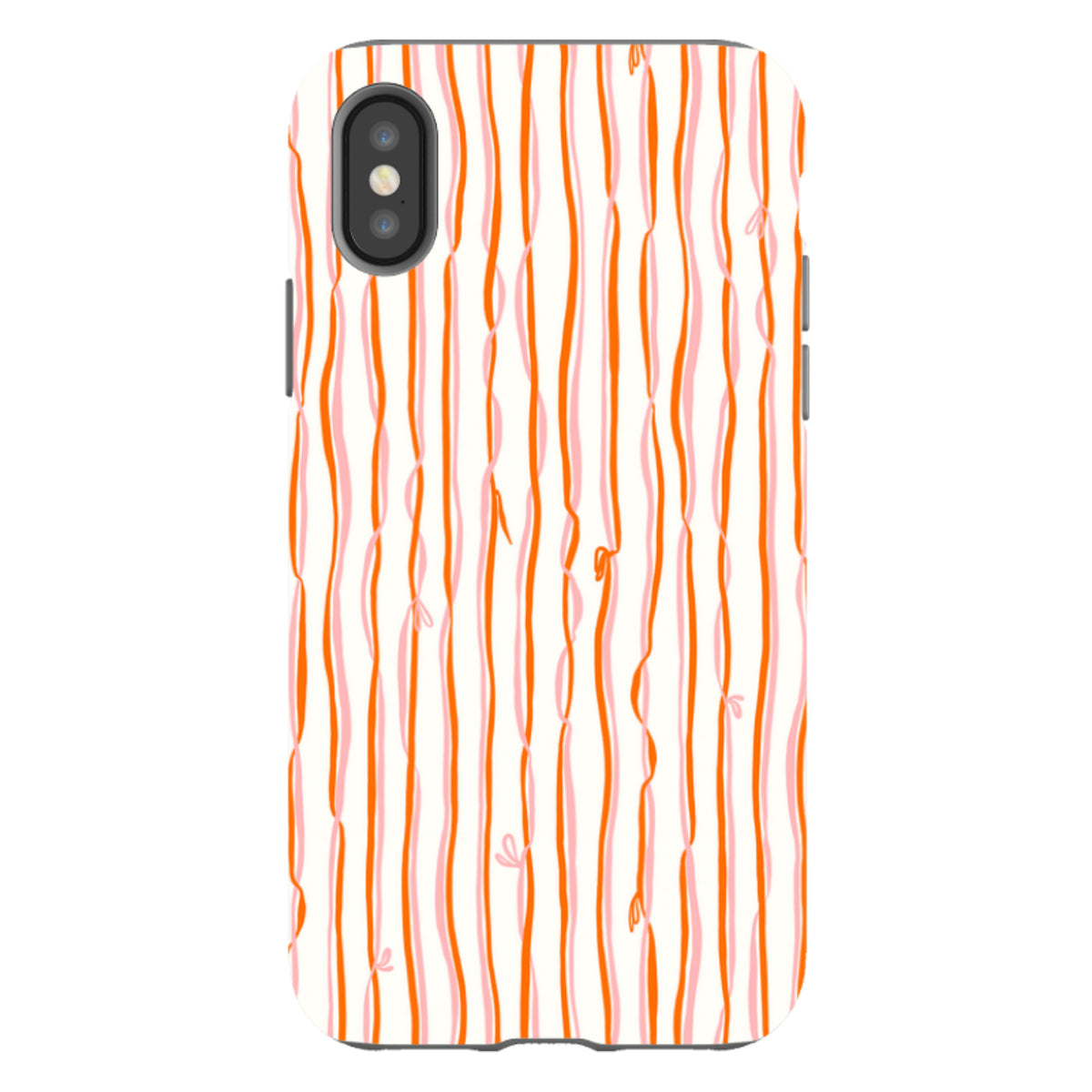 iPhone Tough Case - Ribbons orange and pink By Katherine Quinn