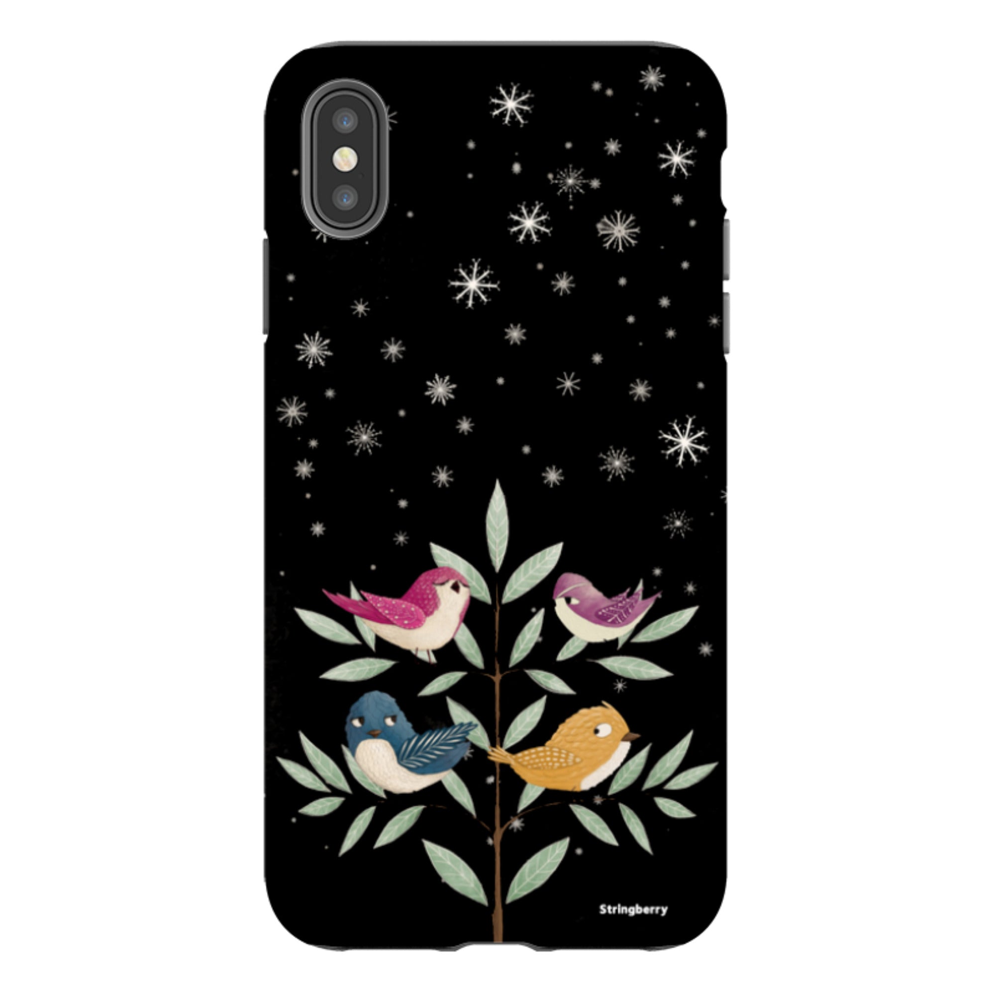 iPhone Tough Case - Garden Birds Black By Maja Lindberg