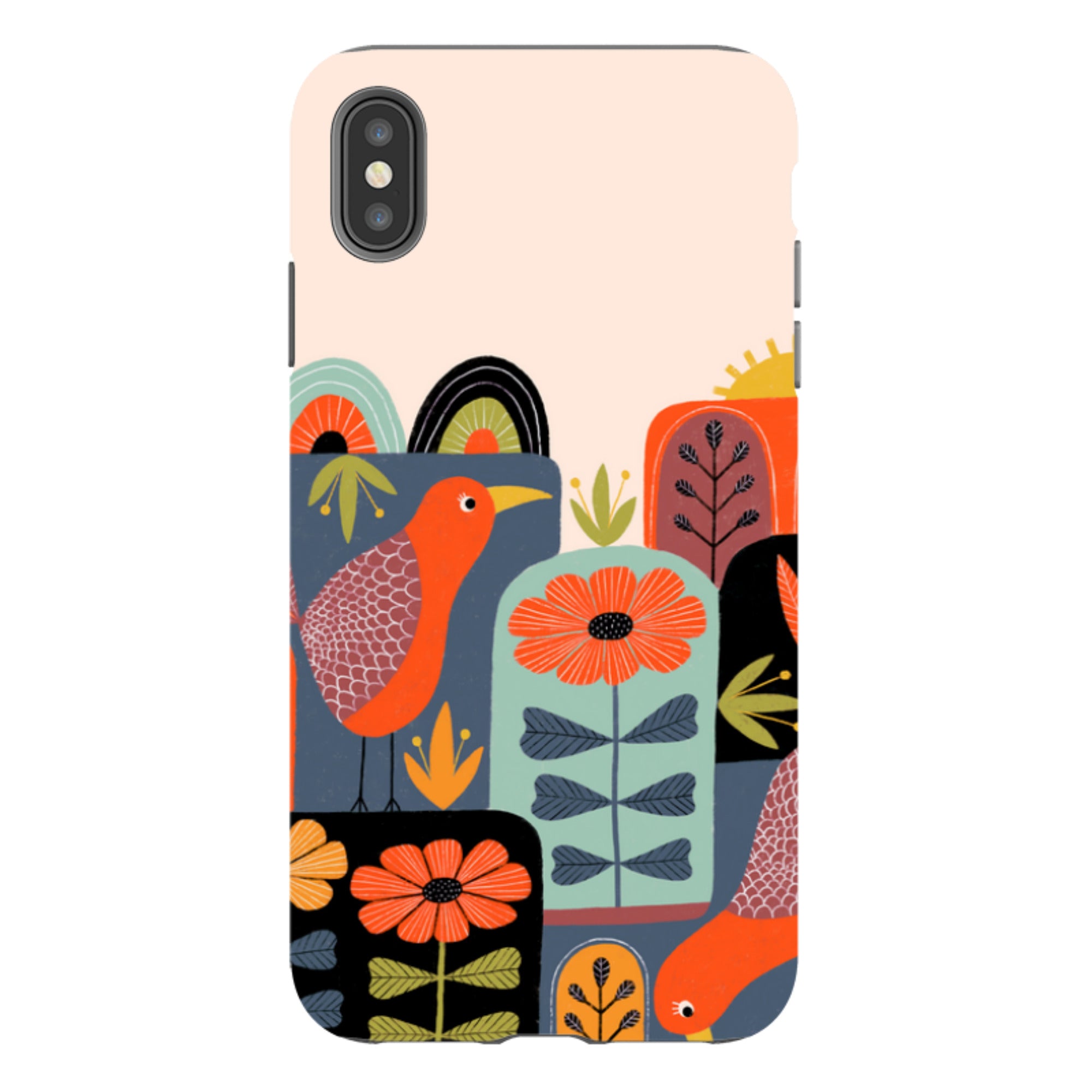 iPhone Tough Case - Folky Birds III By Suzy Taylor