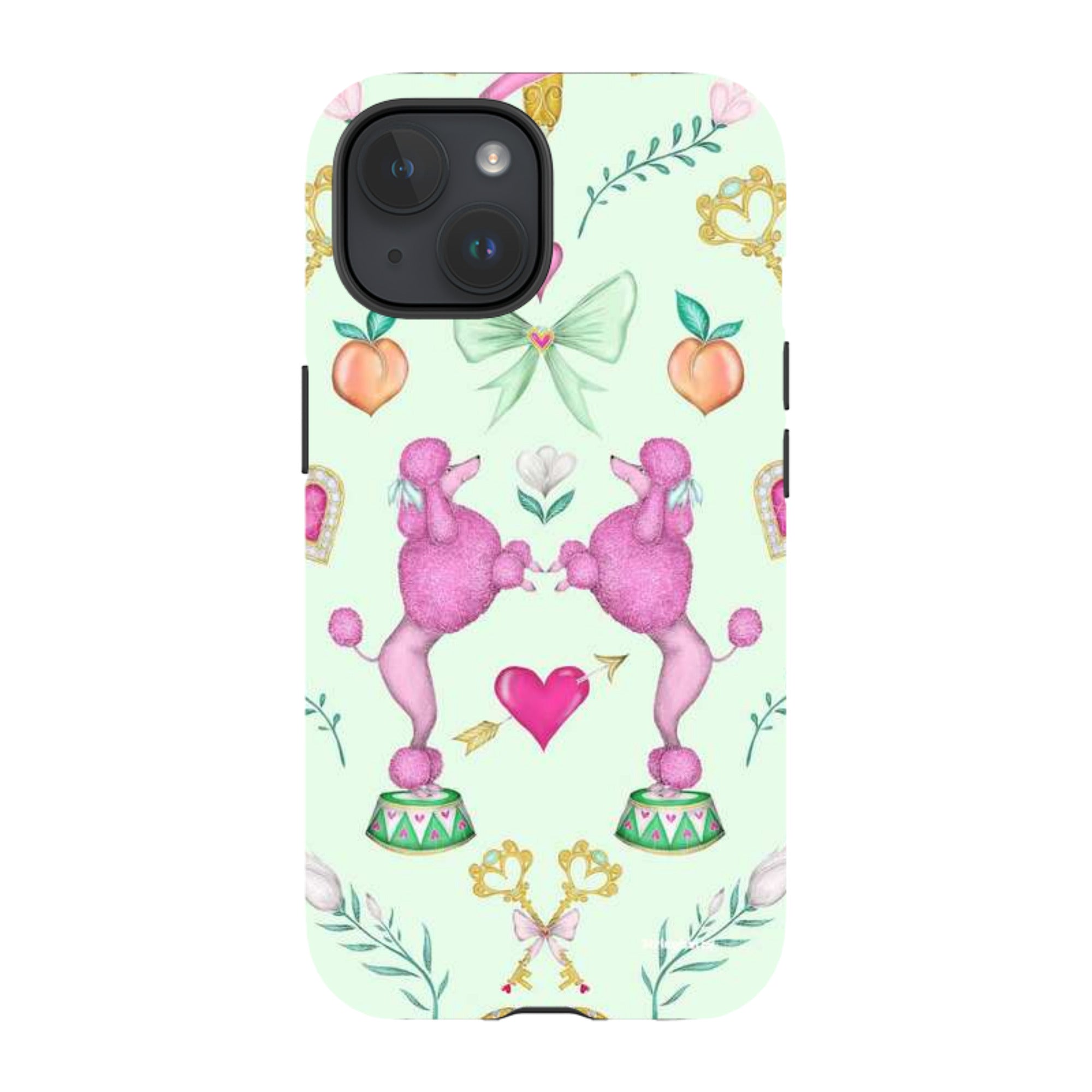 iPhone MagSafe Tough Case - Pink Poodle Parlour Mint By Catherine Rowe