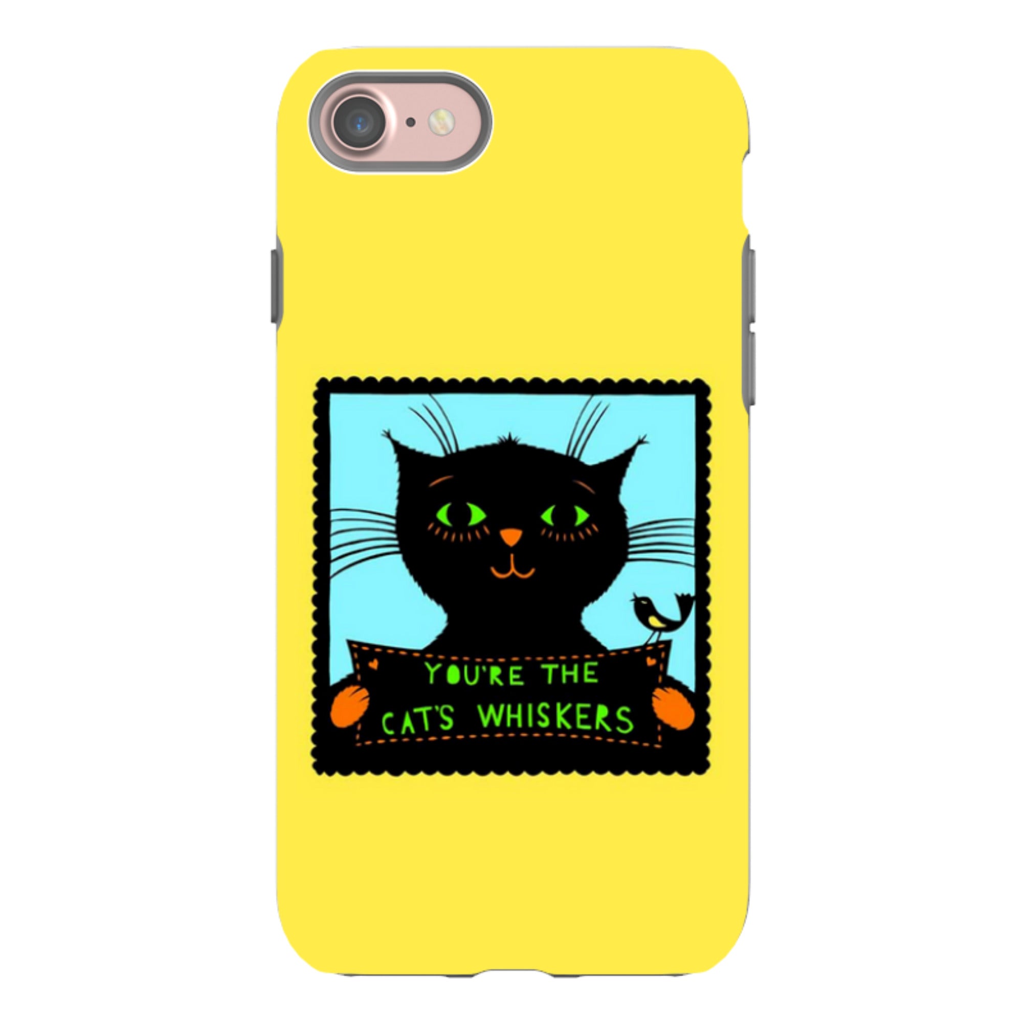 iPhone Tough Case - Cats Whiskers Yellow By Suzy Taylor