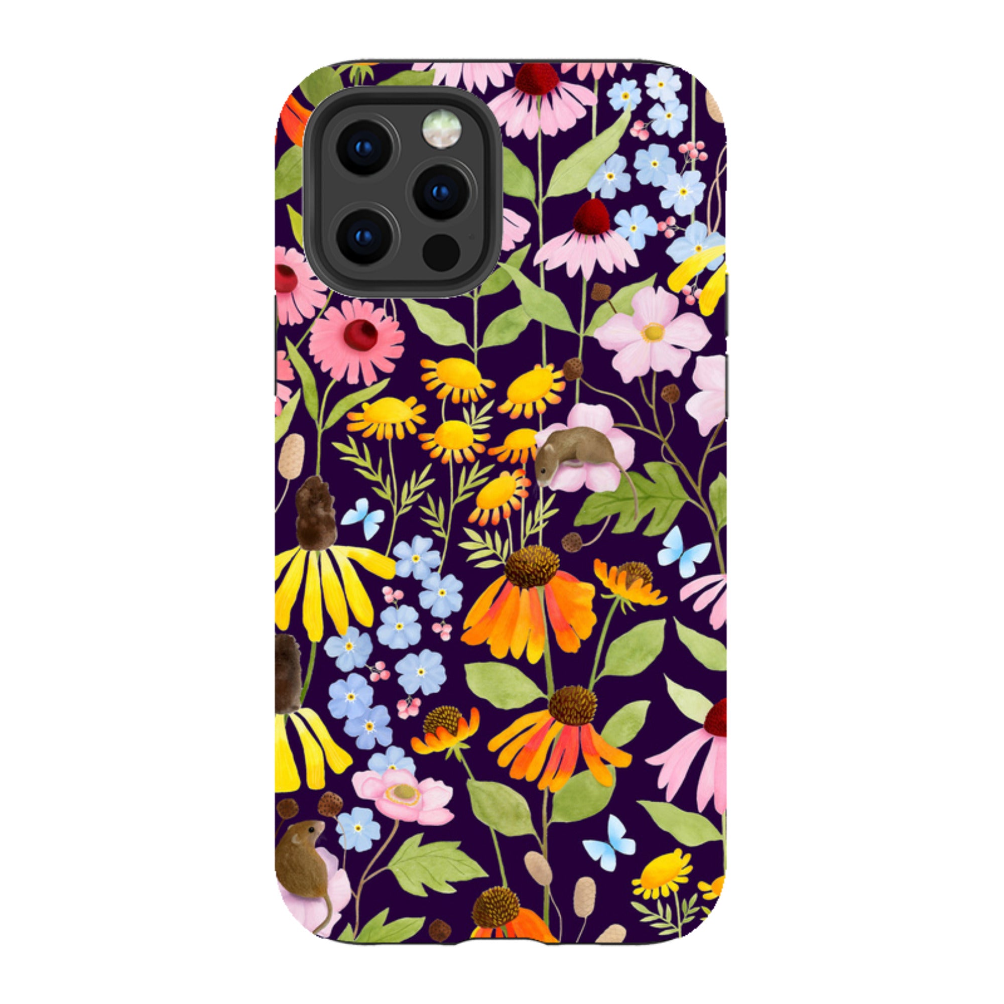 iPhone Tough Case - Mice And Wildflowers By Bex Parkin