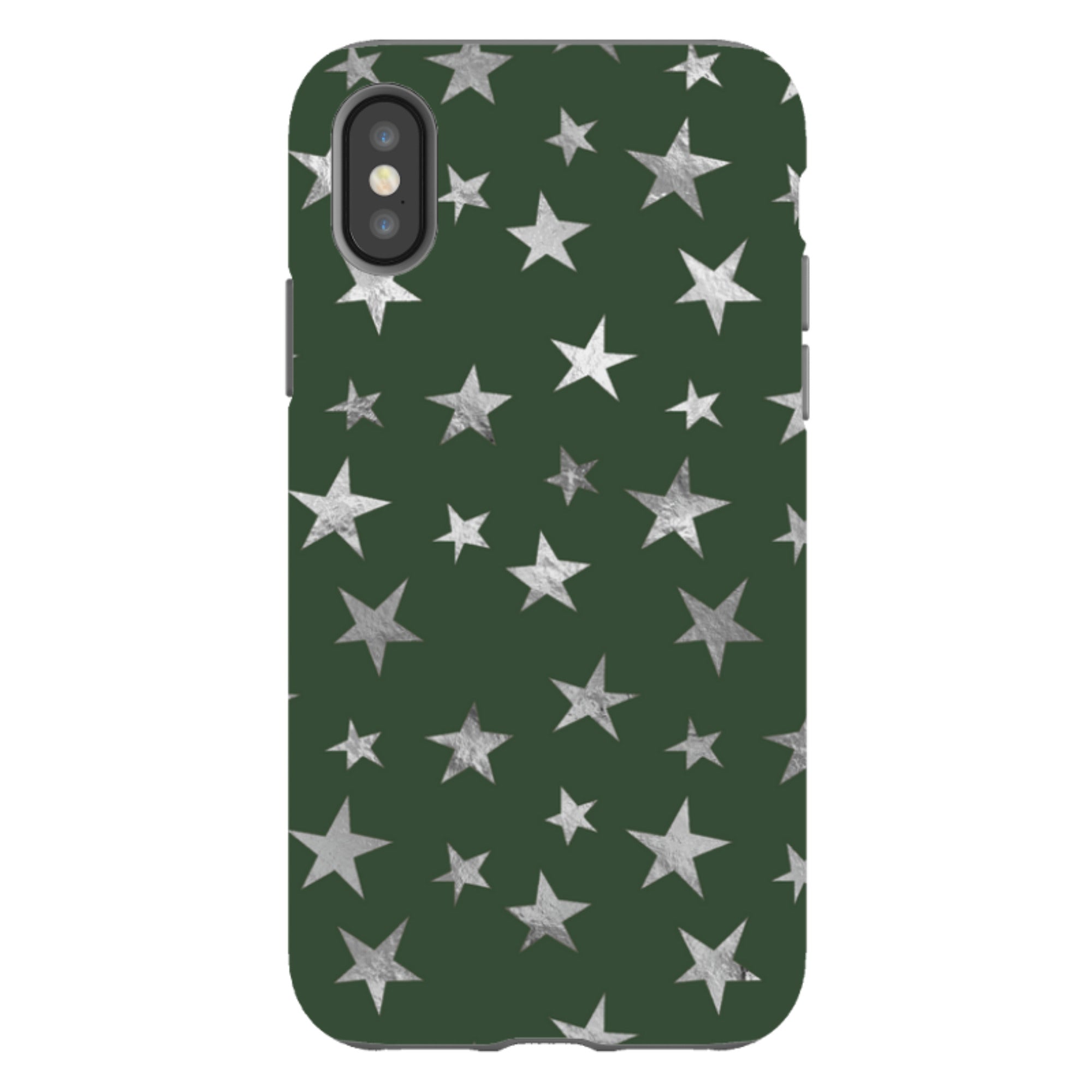 iPhone Tough Case - Green and Silver Stars