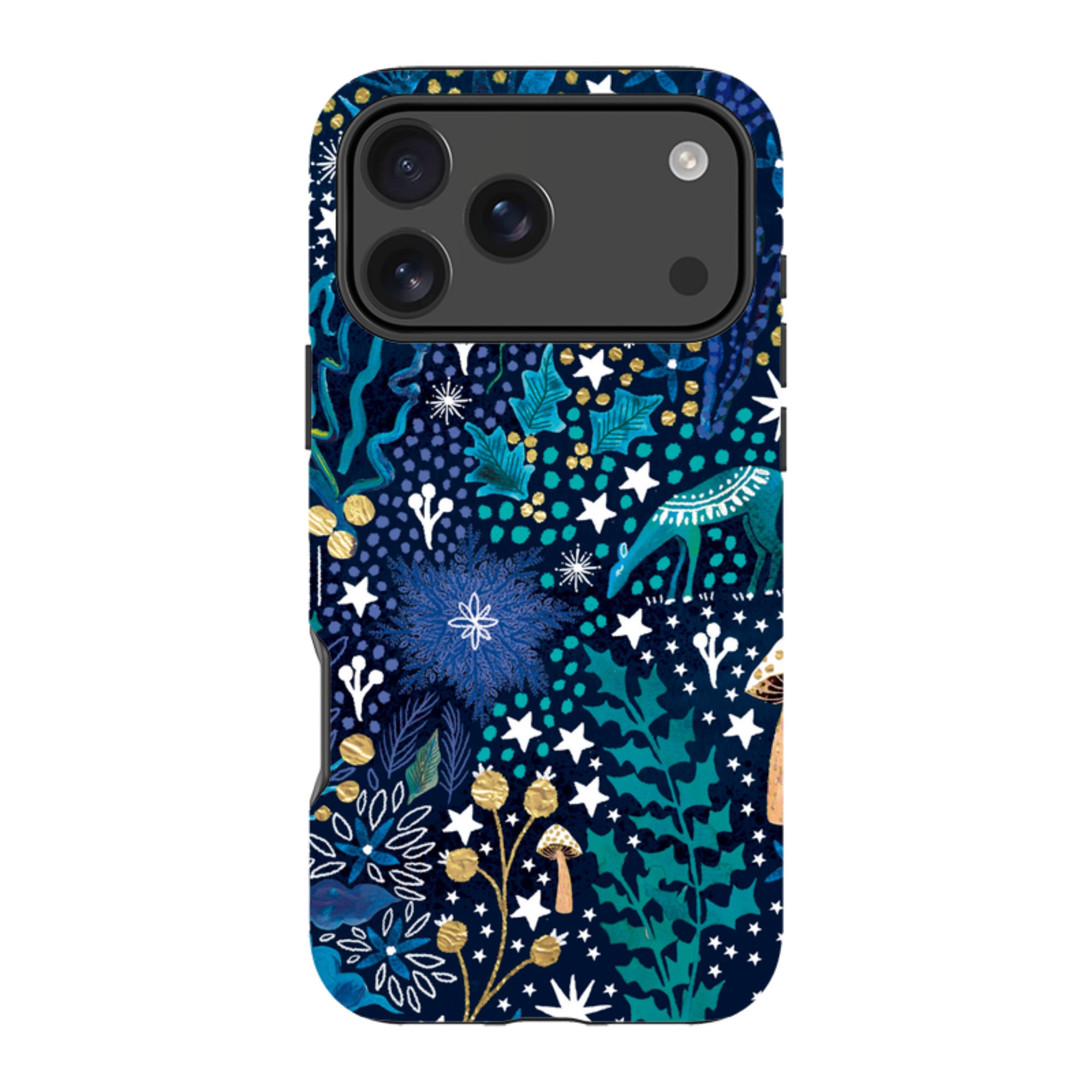 iPhone Tough Case - Winter Flowers Teal By Emma Frances Grant