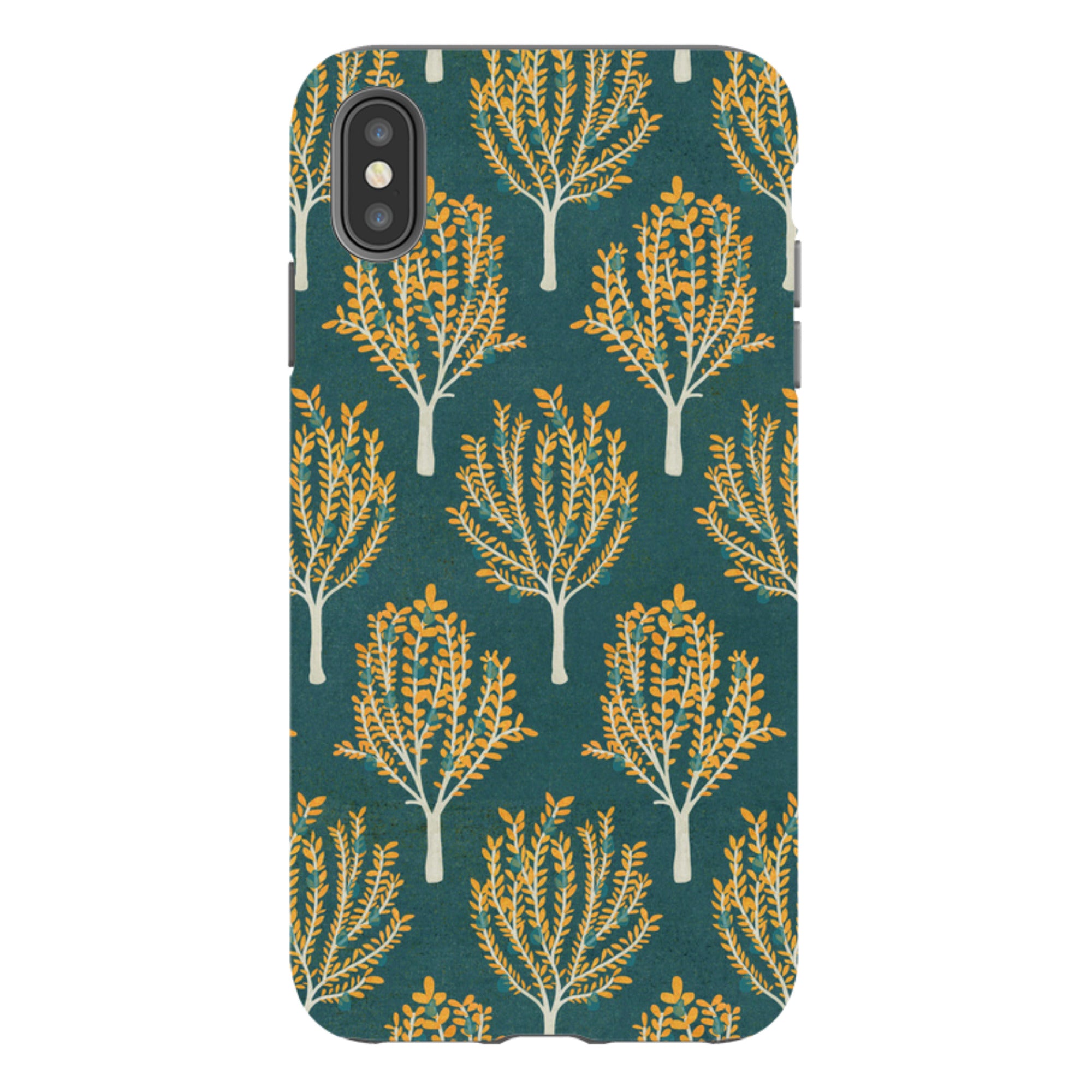 iPhone Tough Case - Pear Trees Teal By Katherine Quinn
