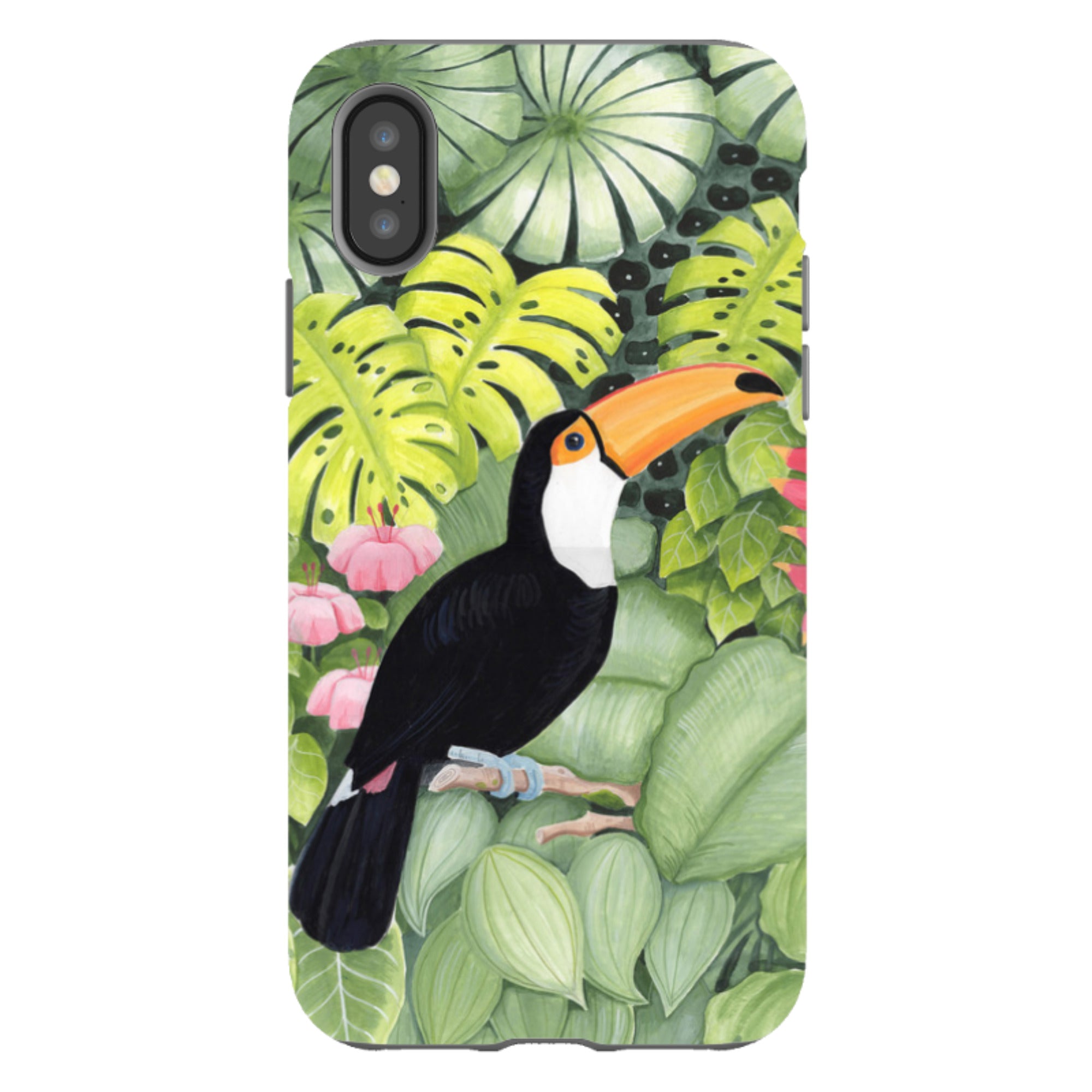 iPhone Tough Case - Toucan In Leaves By Bex Parkin