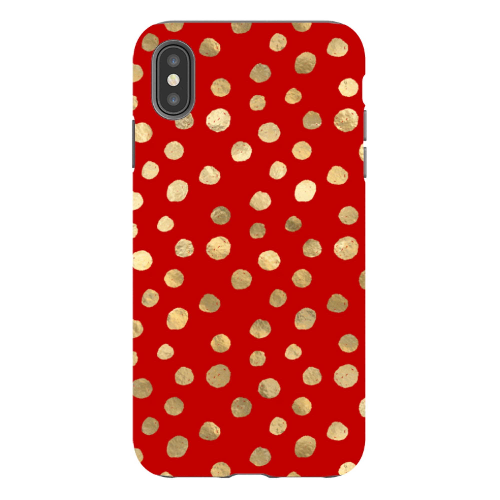 iPhone Tough Case - Burgundy and Gold Stars