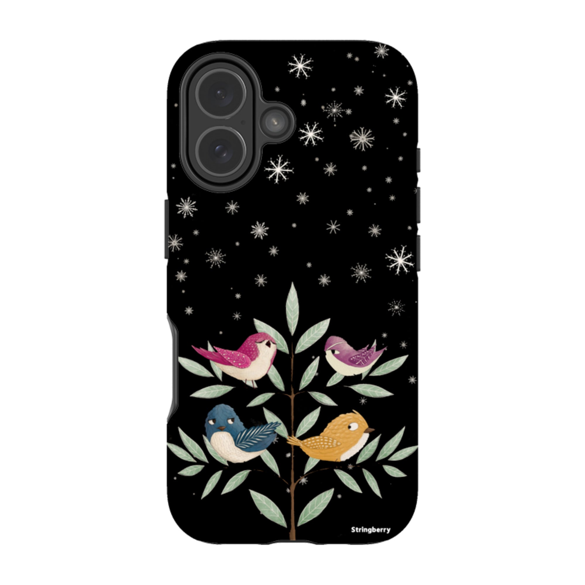 iPhone Tough Case - Garden Birds Black By Maja Lindberg