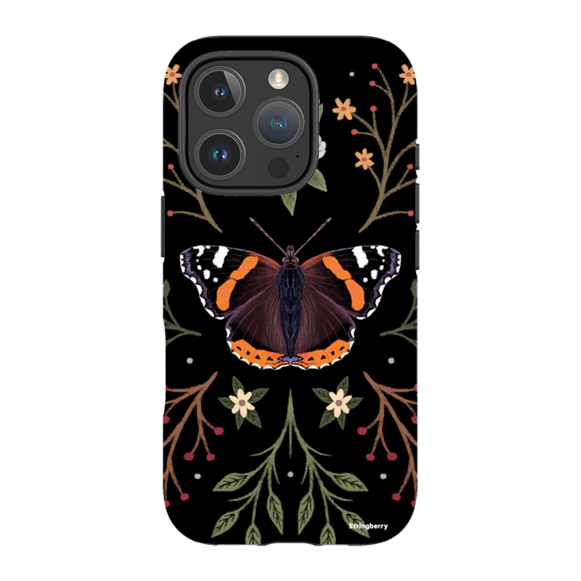 iPhone MagSafe Tough Case -  Red Admiral Butterfly By Anna Stead