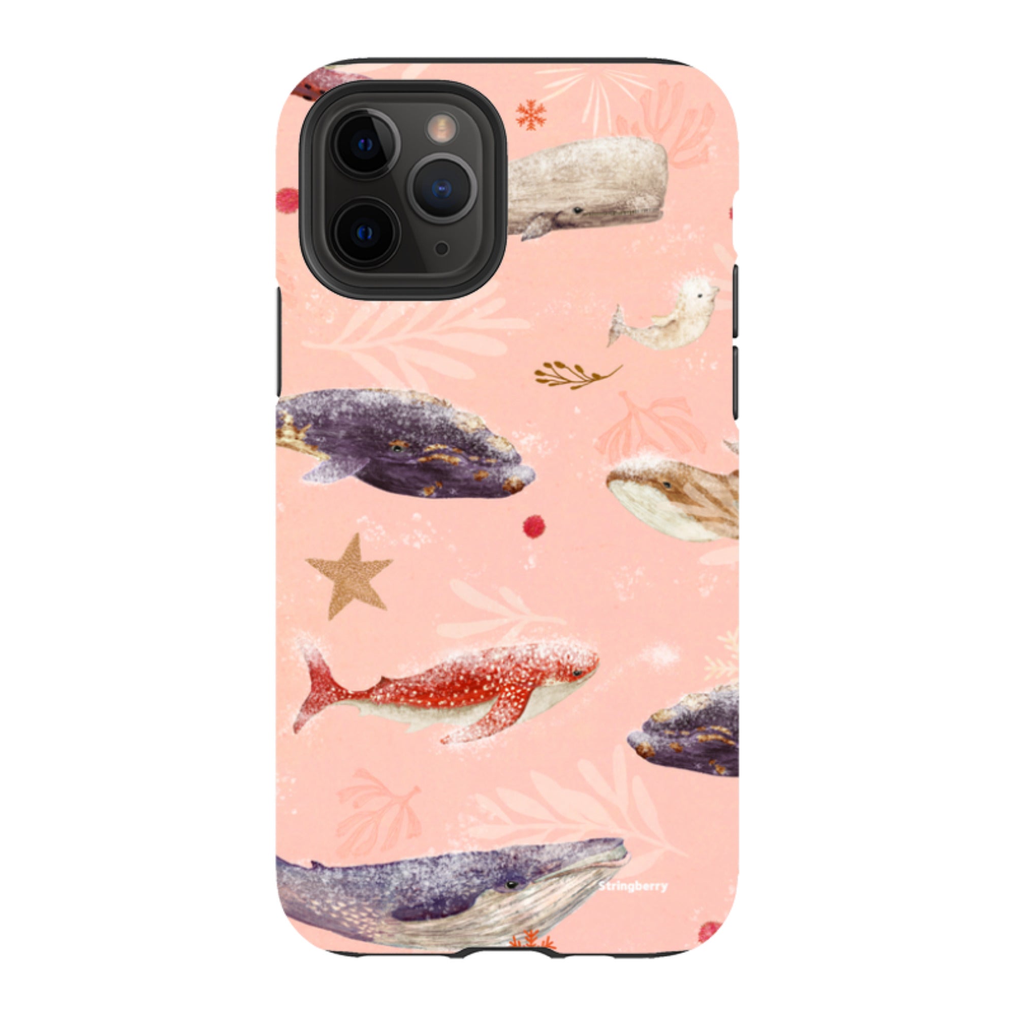 iPhone Tough Case - Sugar Plum Whales By Katherine Quinn