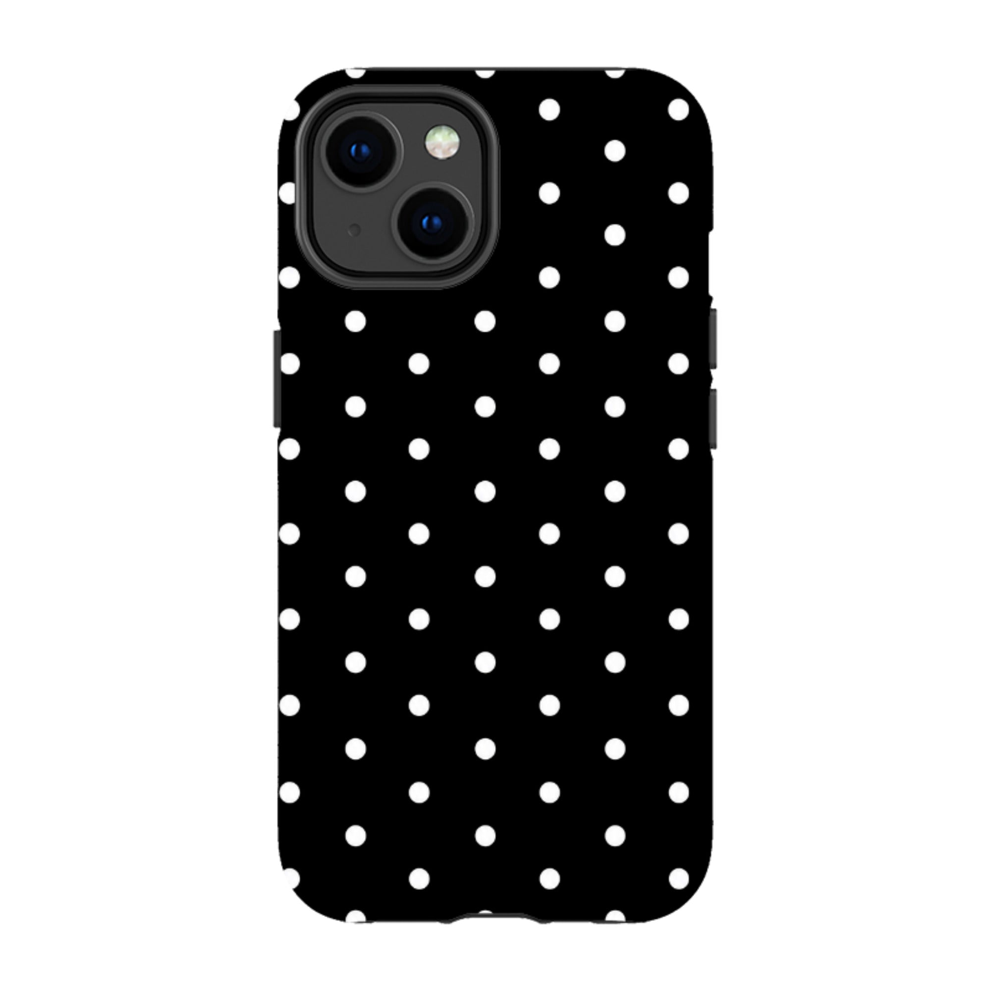 iPhone Tough Case - Black & White Polka Dot