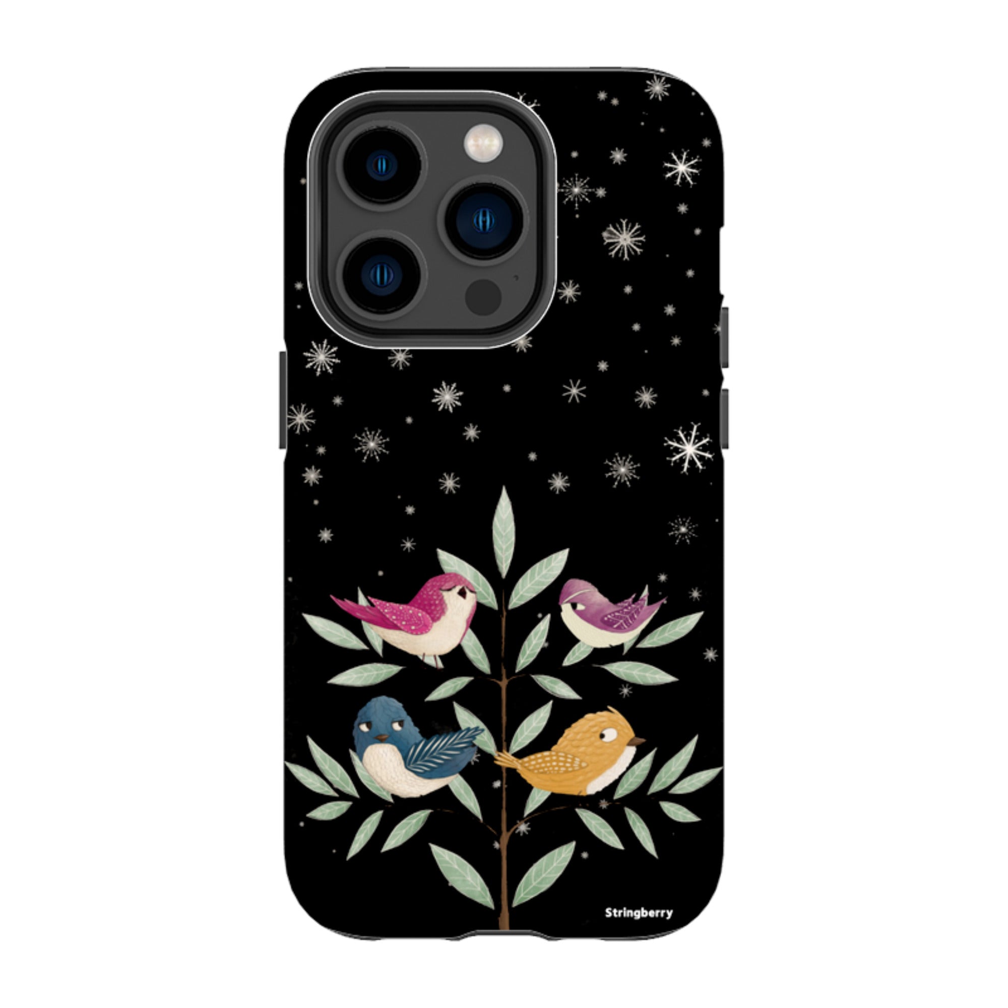 iPhone Tough Case - Garden Birds Black By Maja Lindberg