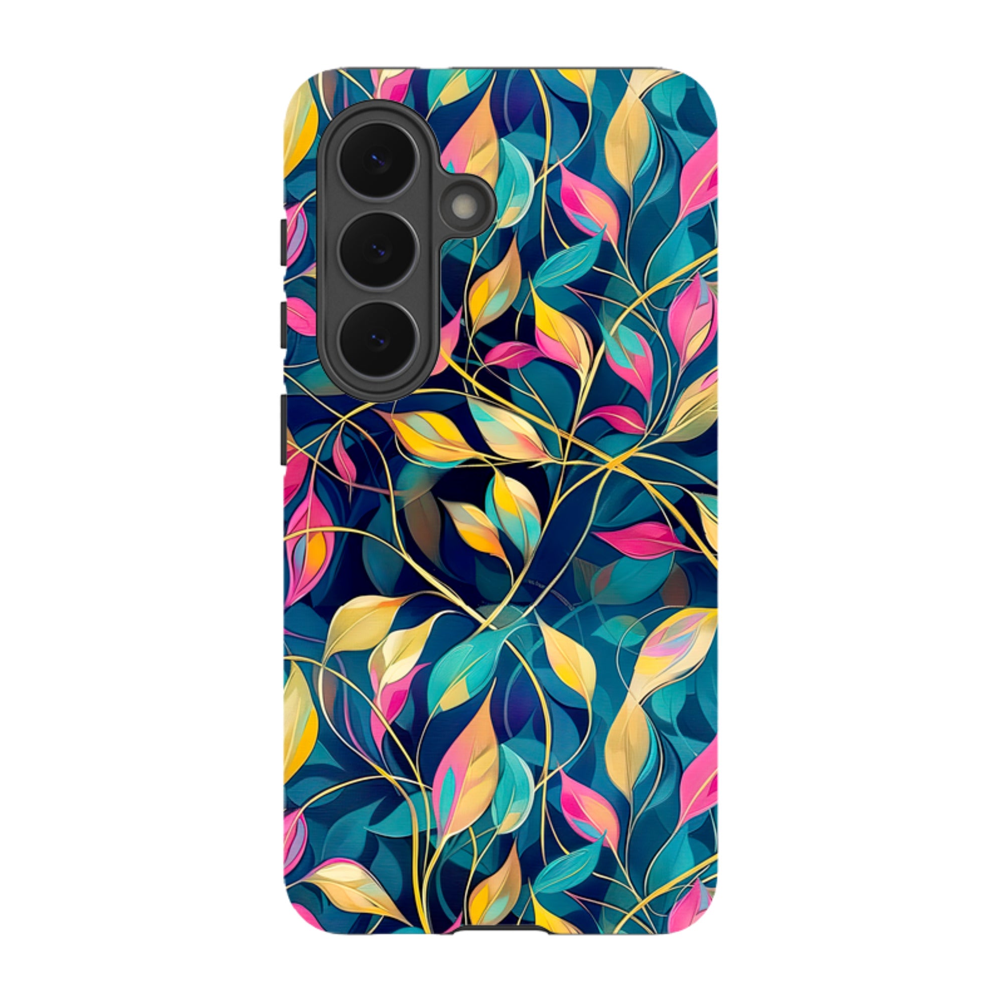 Samsung Tough Case - Pink and Teal Leaves