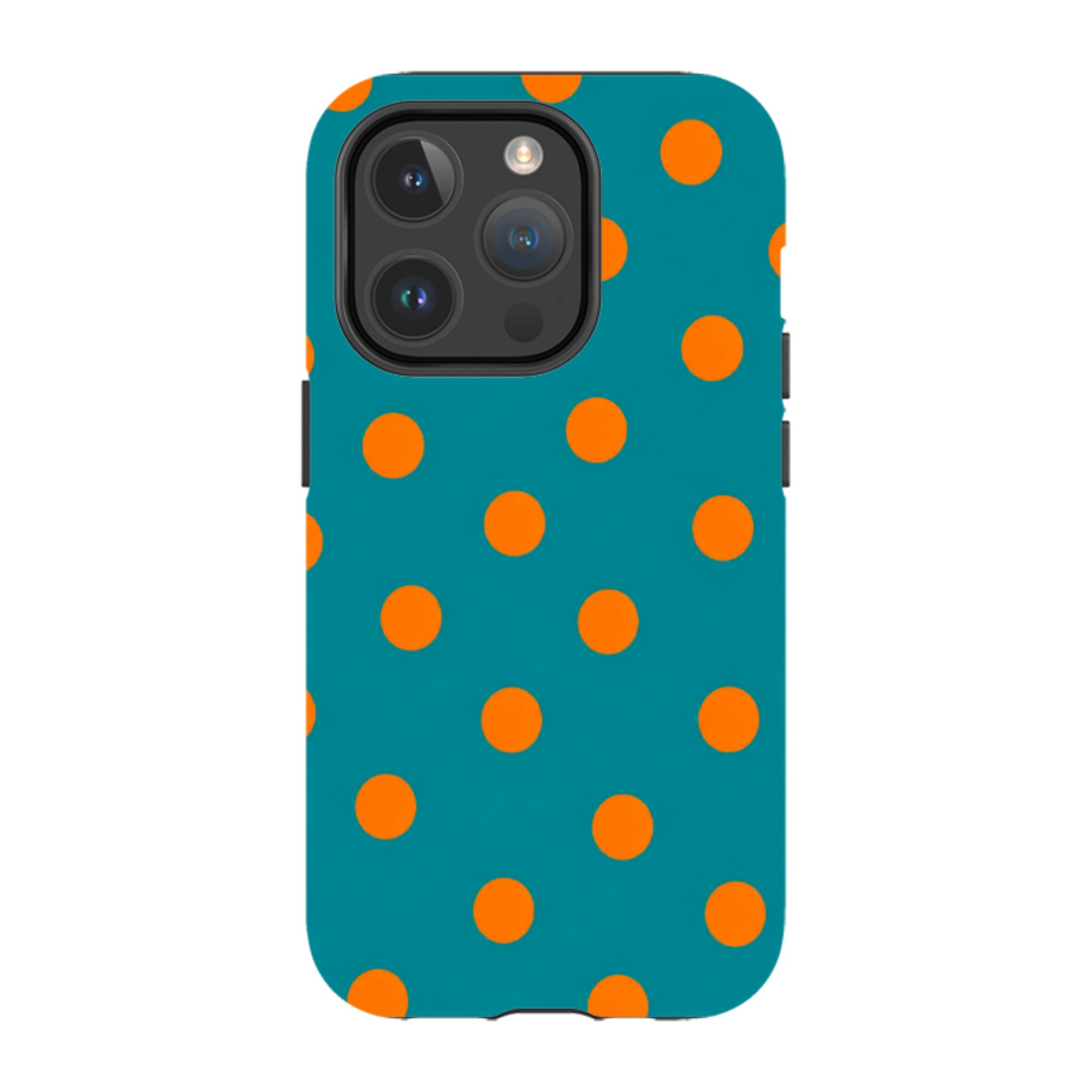 iPhone MagSafe Tough Case - Teal & Orange Polka Dot