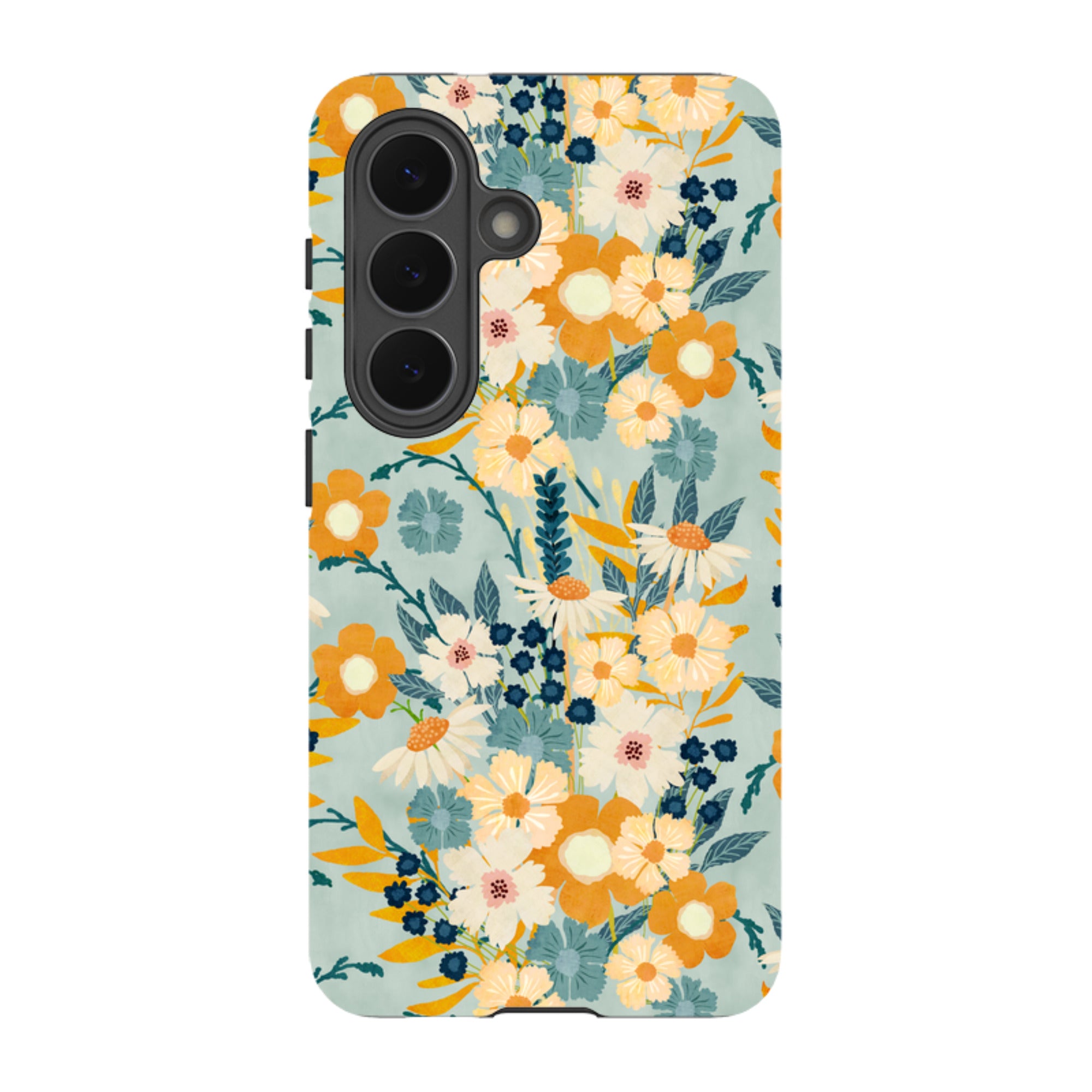 Samsung Tough Case - Yellow And Blue Floral By Katherine Quinn