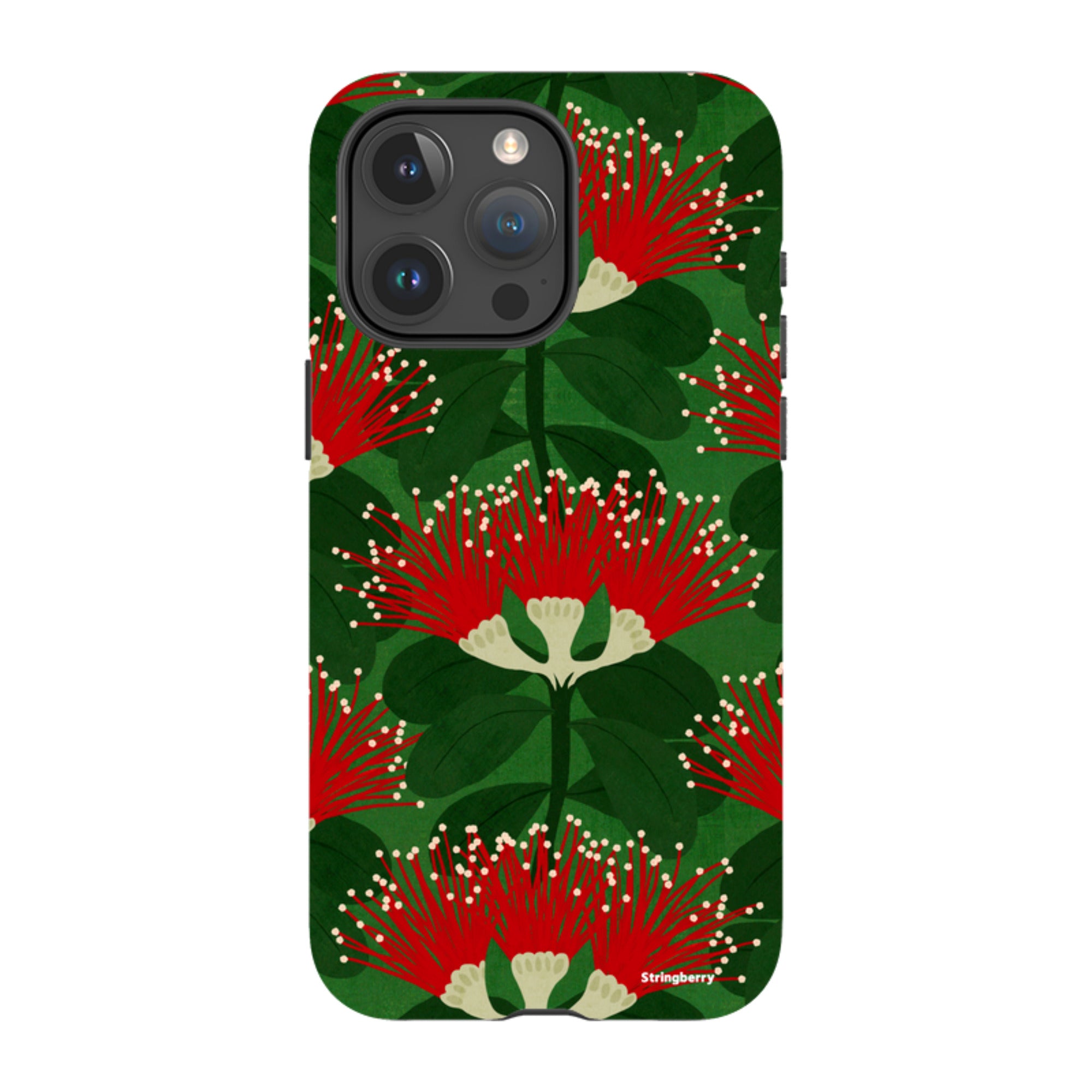 iPhone Tough Case - Pohutukawa Green And Red By Katherine Quinn