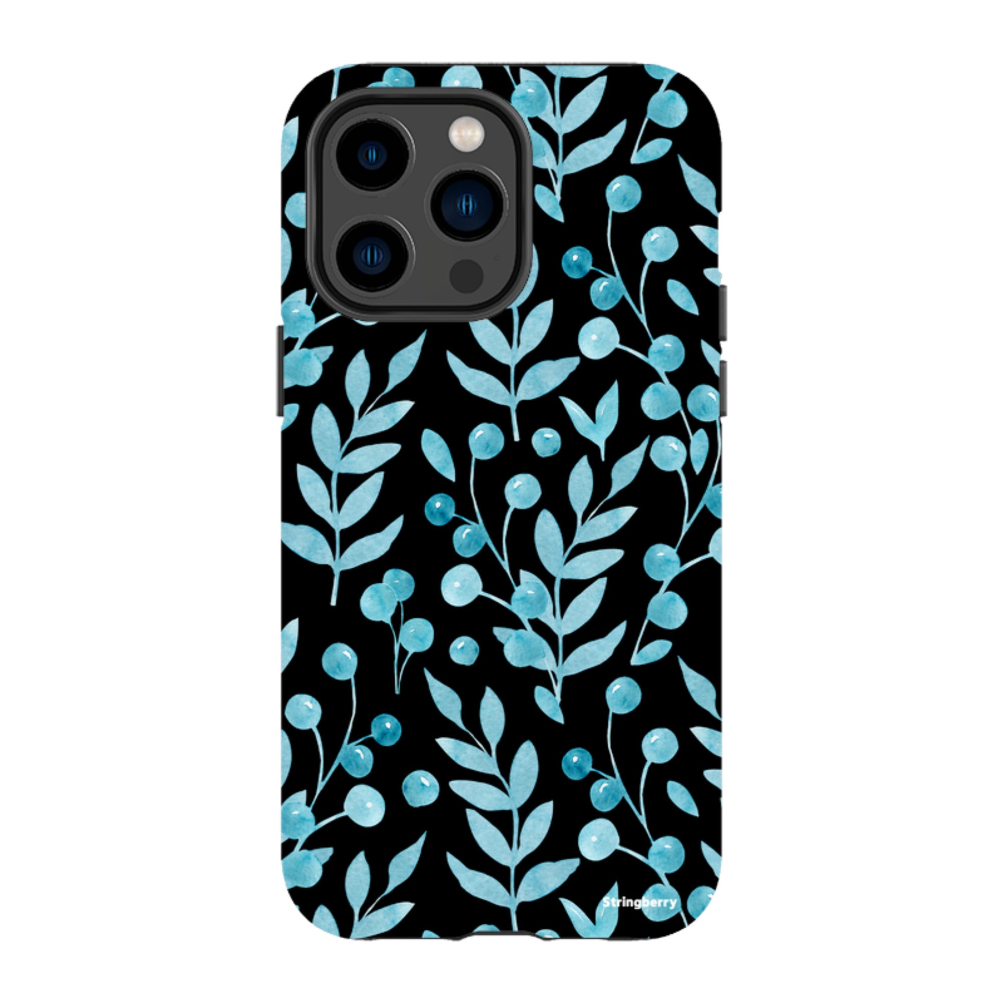 iPhone Tough Case - Blue Xmas Florals