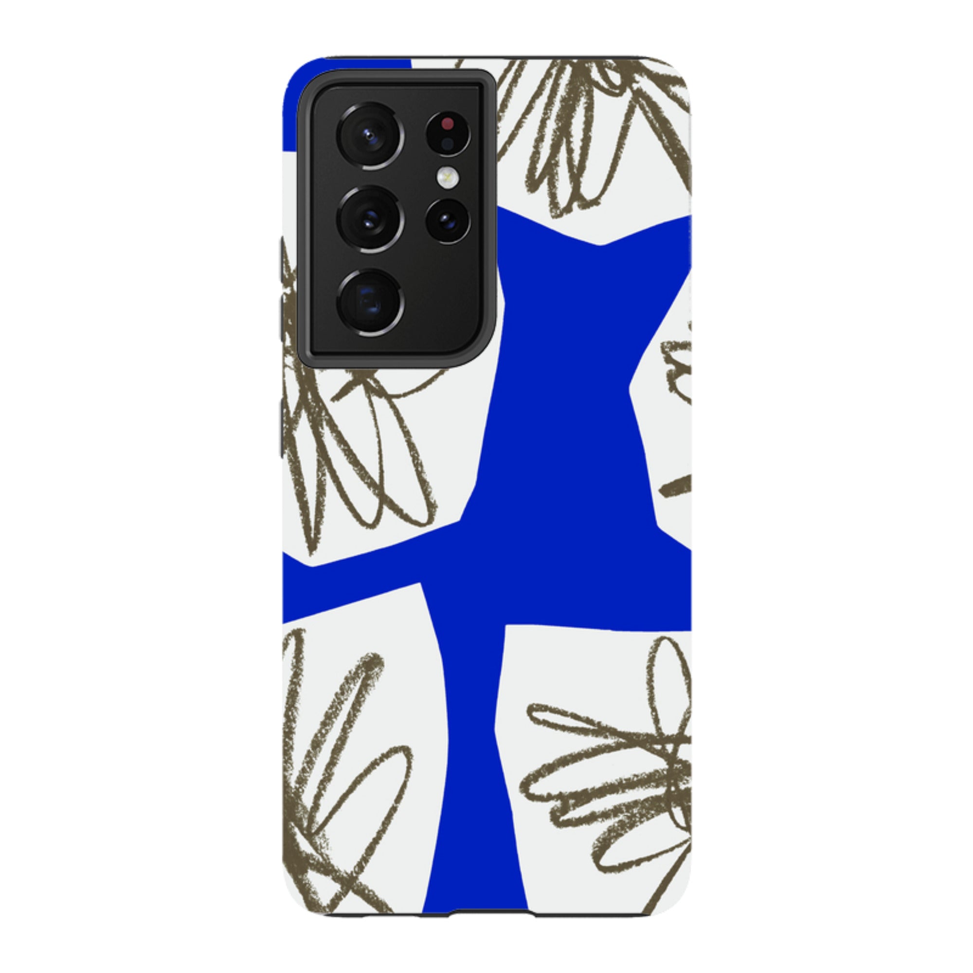 Samsung Tough Case - Blue Collage Flower By Kitty Joseph