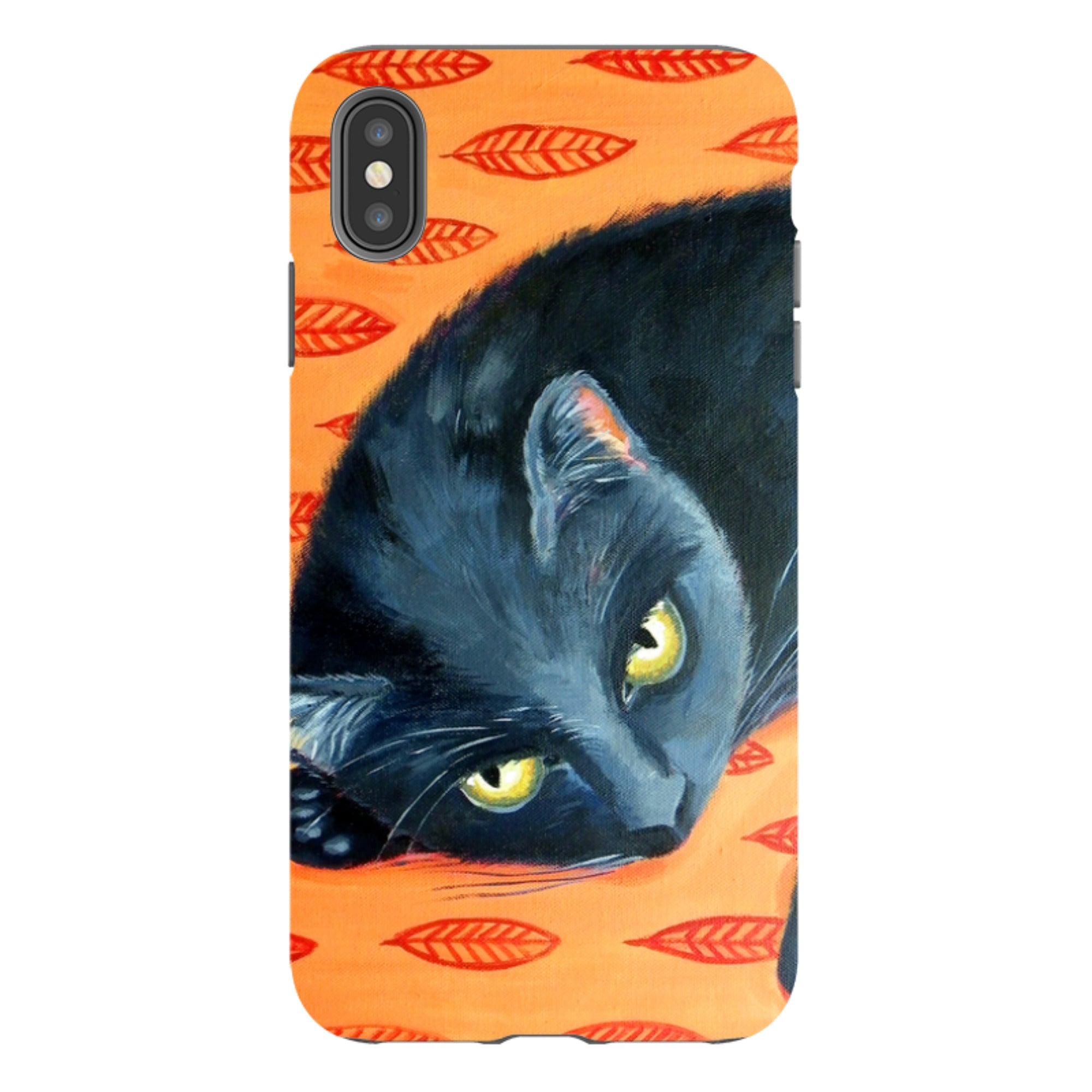 iPhone Tough Case - Black Cat By Mary Stubberfield