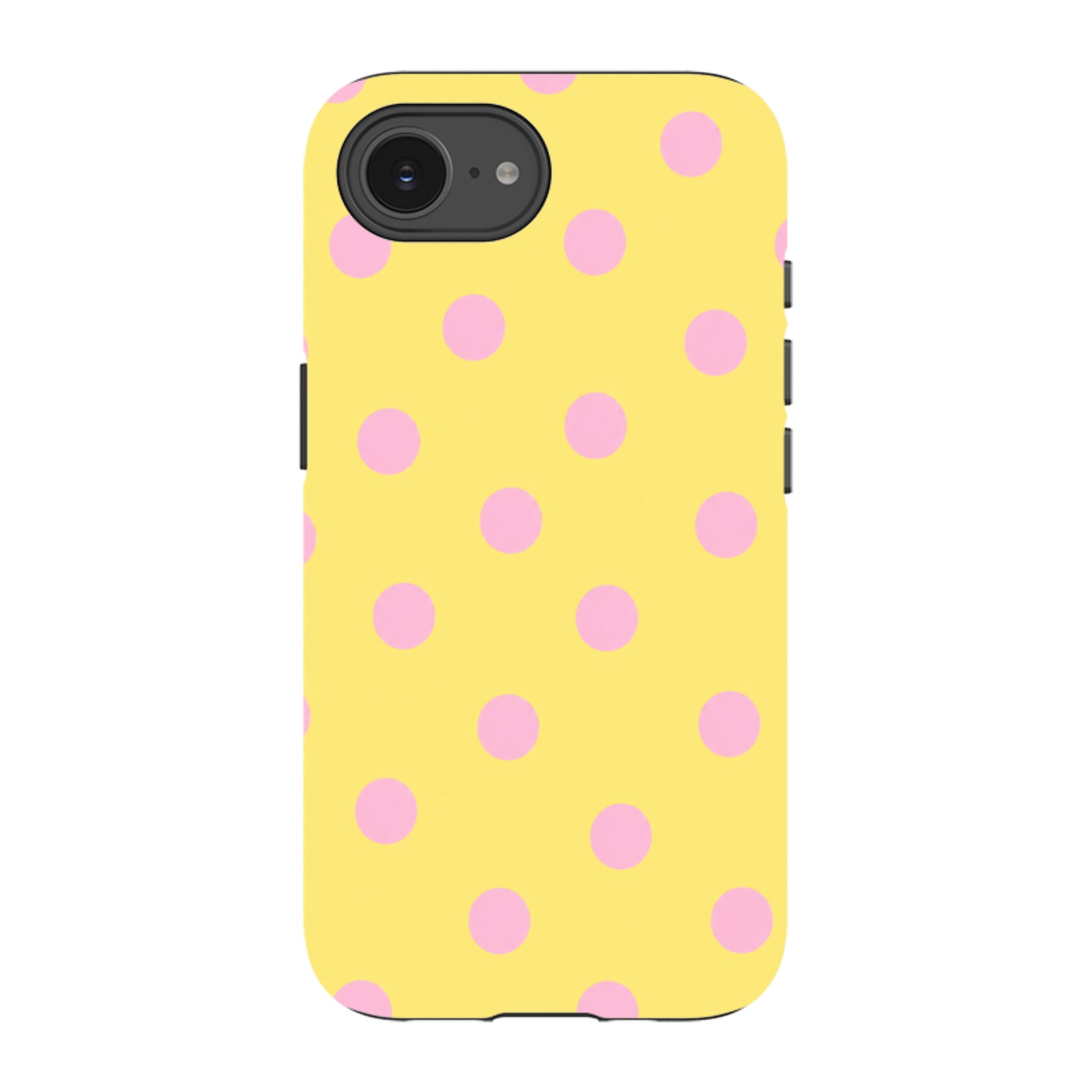 iPhone Tough Case - Yellow & Pink Polka Dot