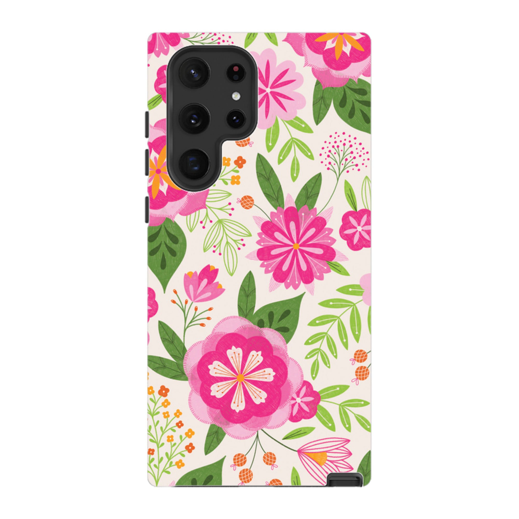 Samsung Tough Case - Big Bold Blooms Ivory By Jenny Zemanek
