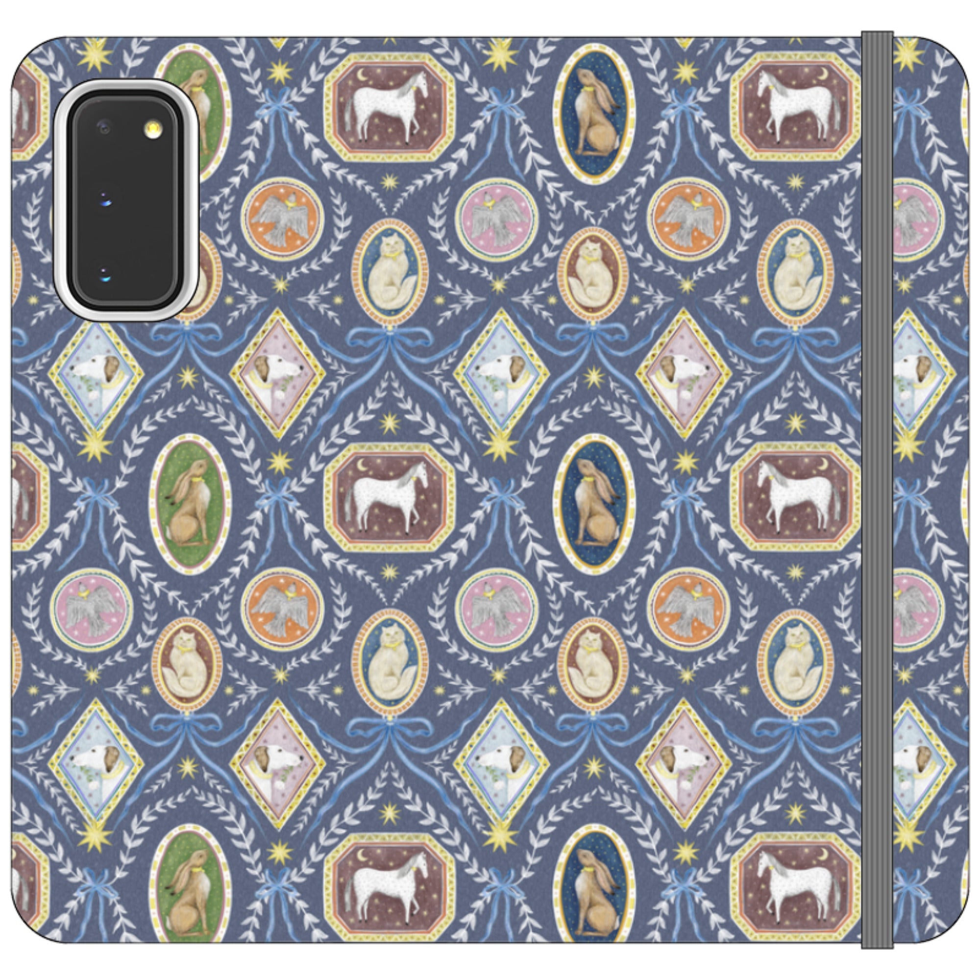 Charleston Dusk Blue Wallet Case By Catherine Rowe