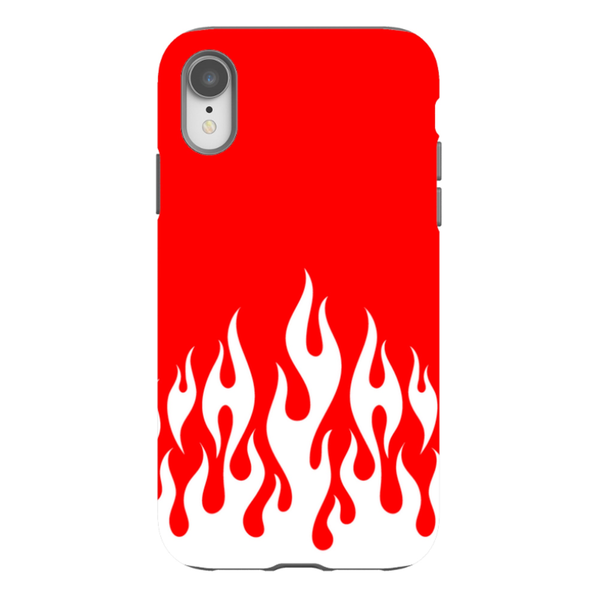 iPhone Tough Case - White Flames Red