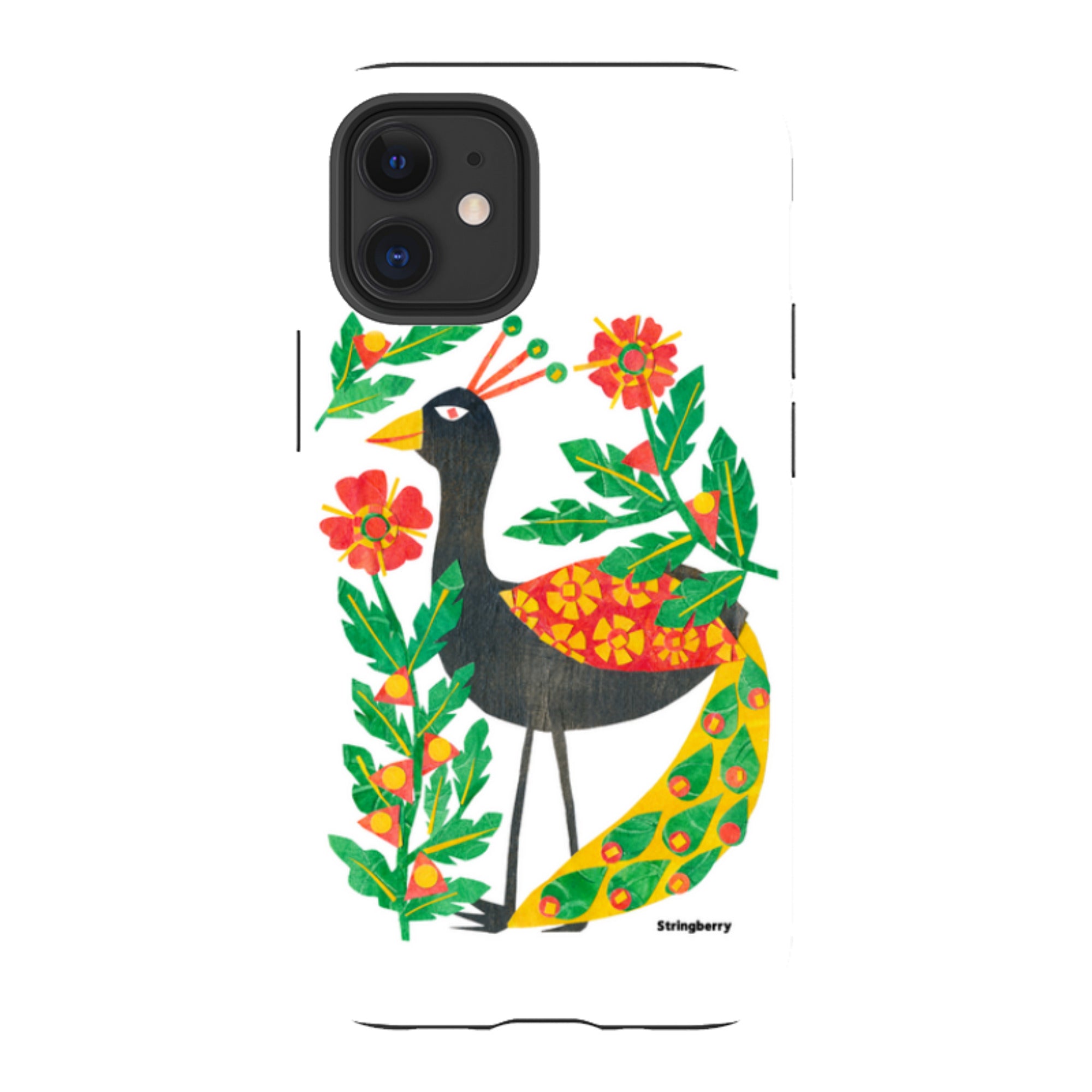 iPhone Tough Case - Folk Floral Peahen By Tracey English