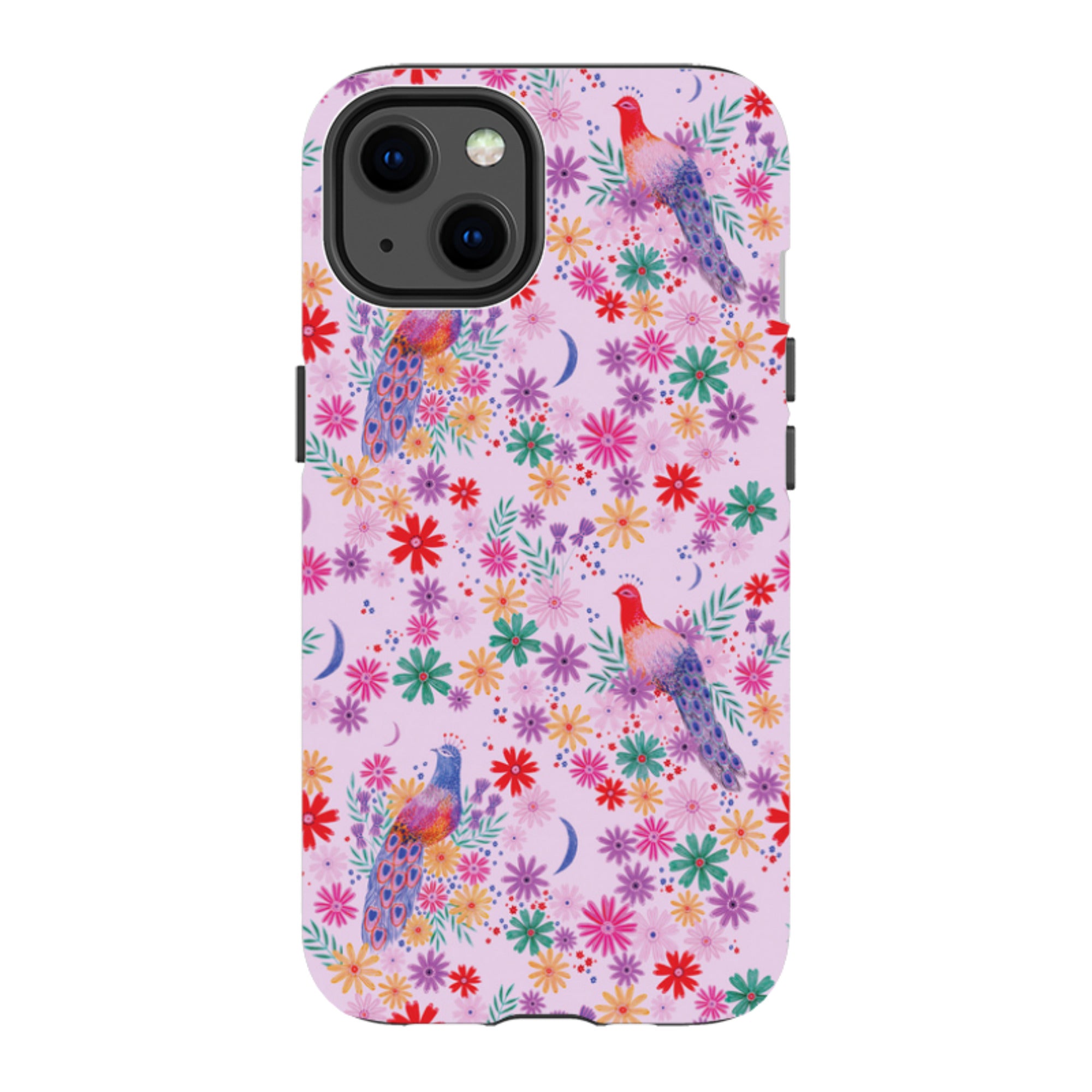 iPhone Tough Case - Peacock Pattern Lilac By Lee Foster Wilson