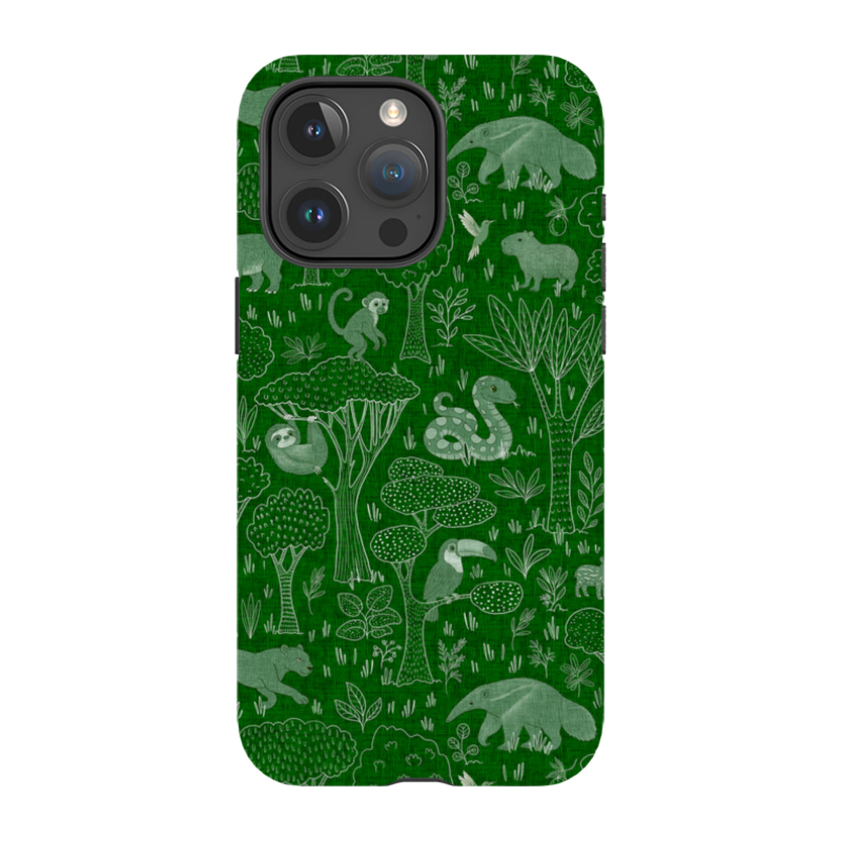 iPhone Tough Case - Tropical Jungle Animals green By Katherine Quinn