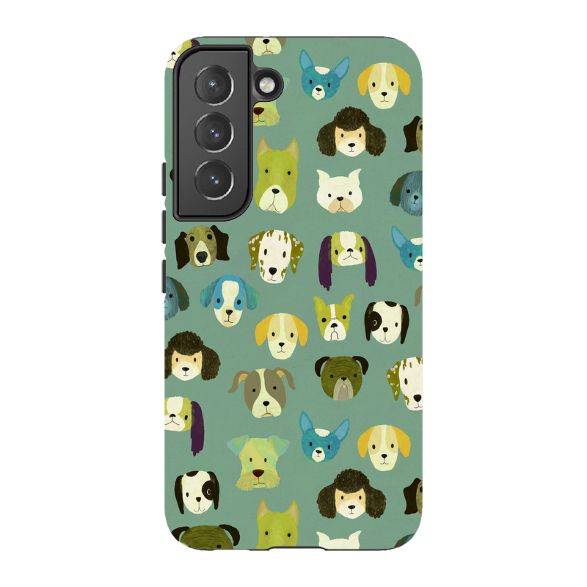 Samsung Tough Case - Dog Heads Green By Katherine Quinn