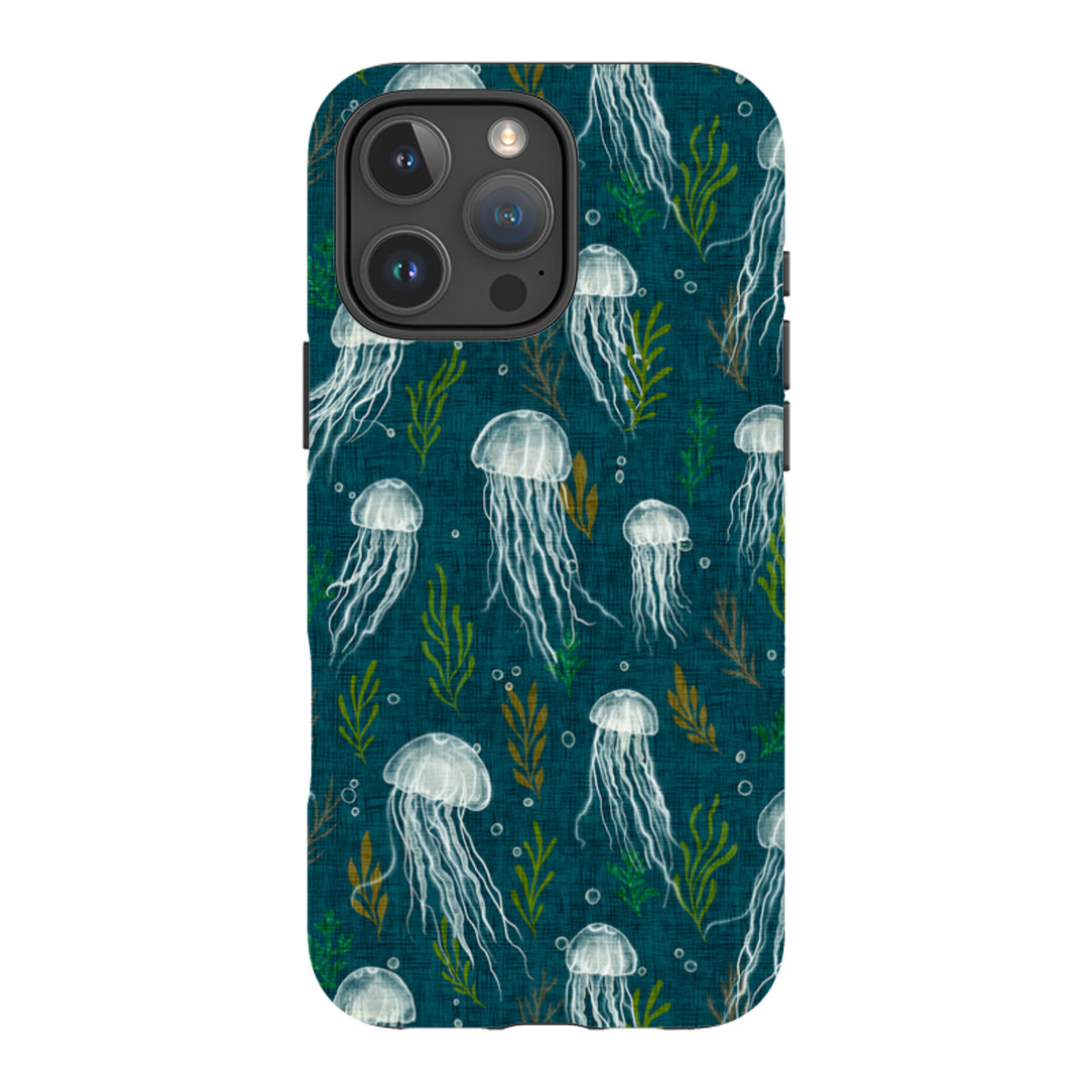 iPhone Tough Case - Jellyfish and seaweed - blue By Katherine Quinn