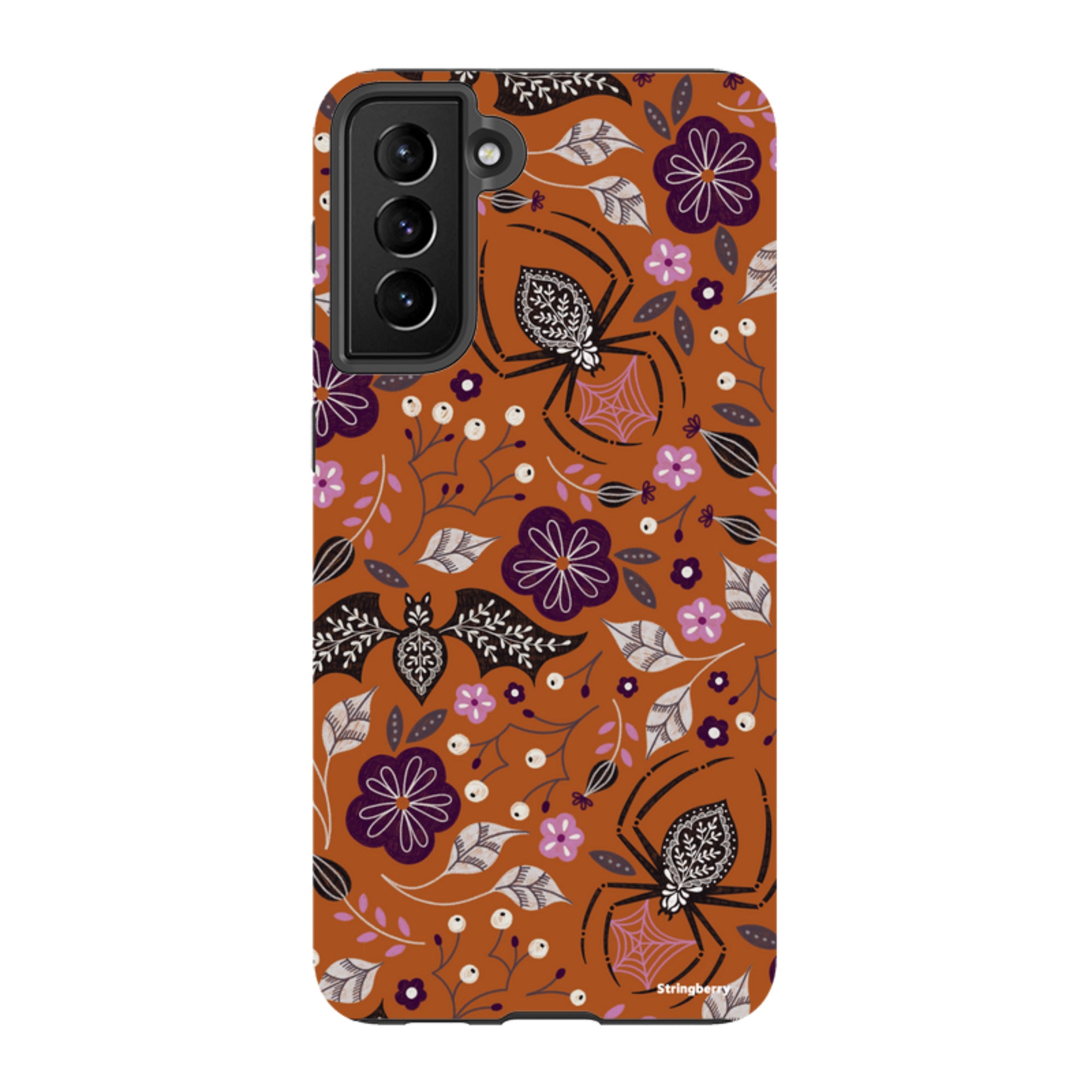 Samsung Tough Case - SpiderBat Pattern Orange By Jenny Zemanek
