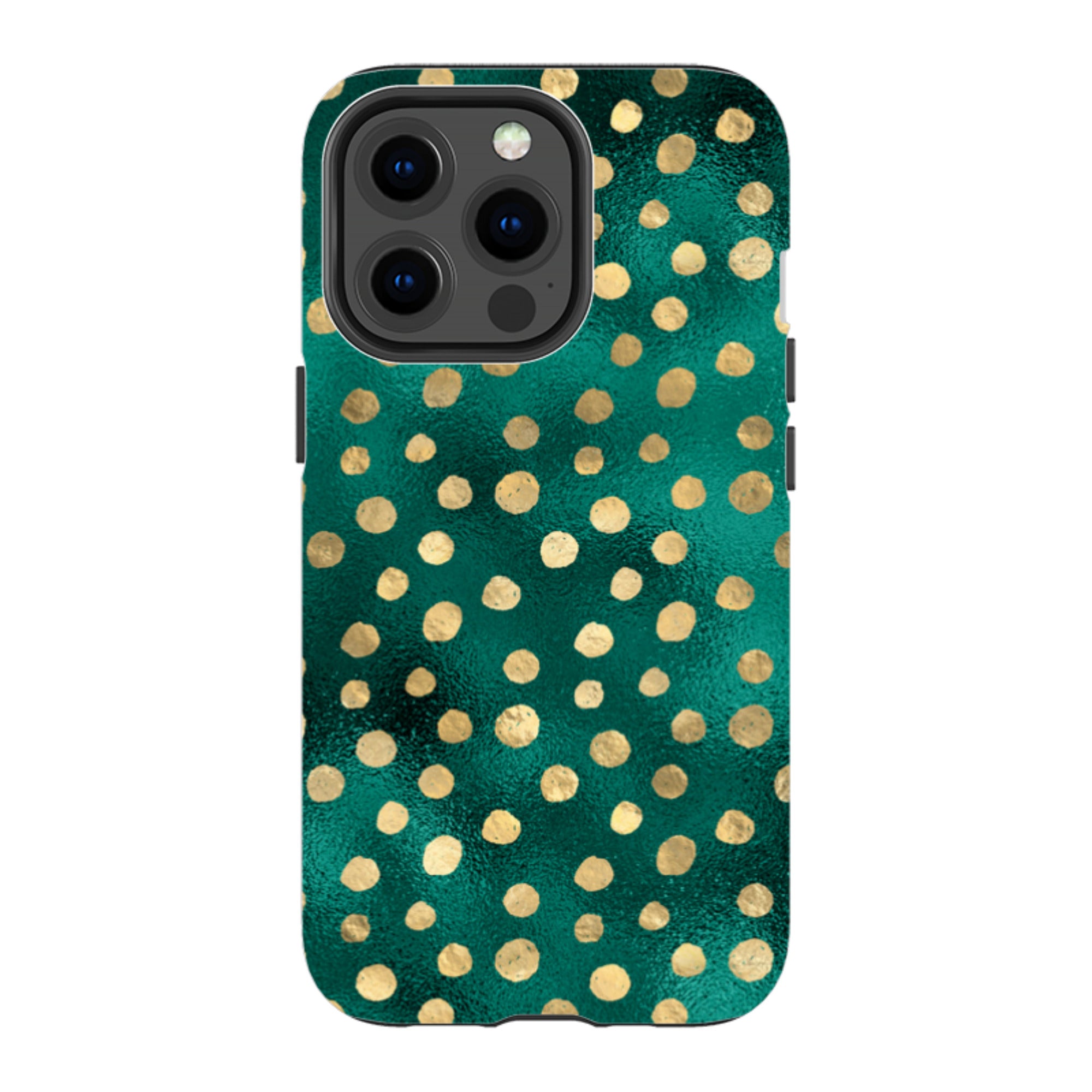 iPhone MagSafe Tough Case -  Forest and Gold Dots