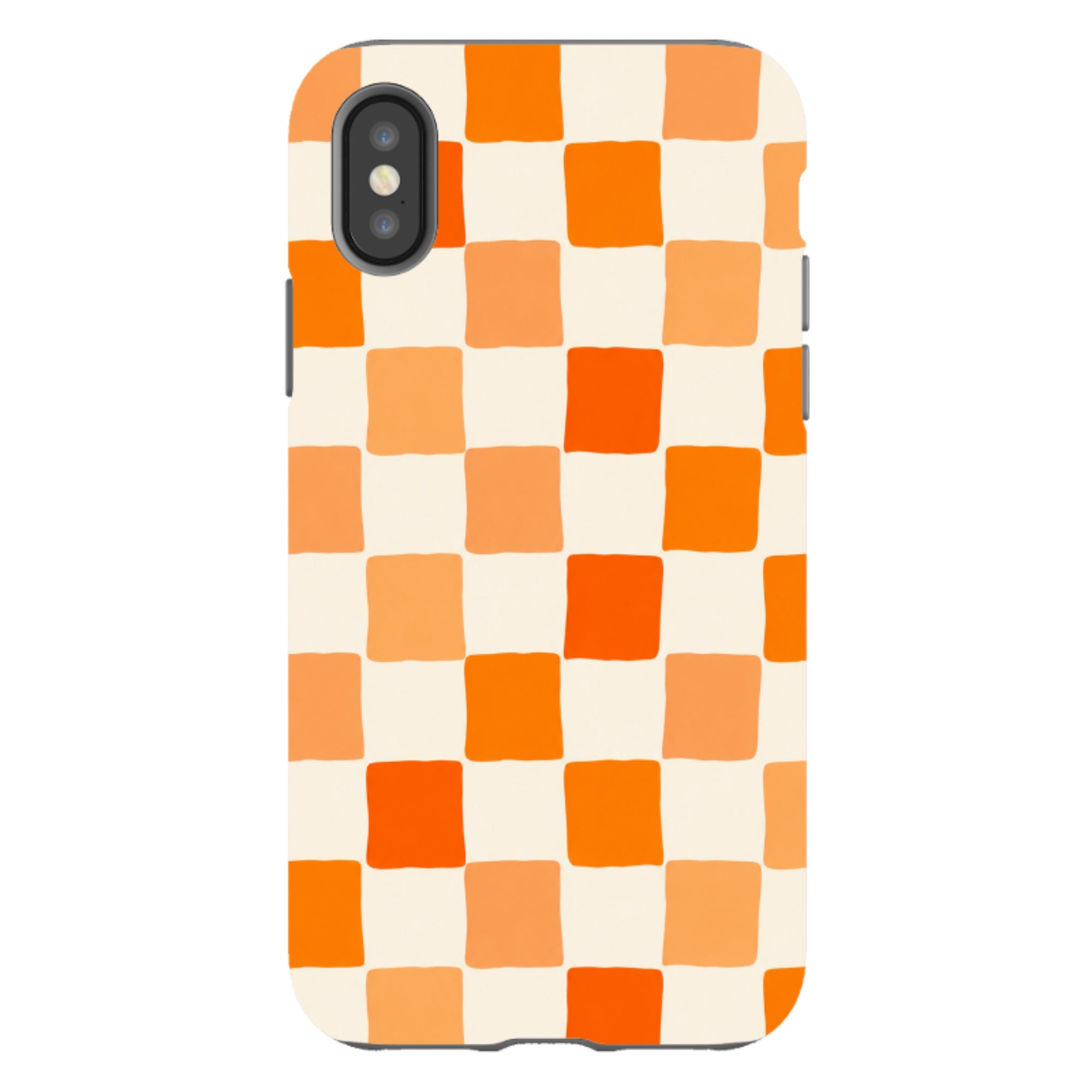 iPhone Tough Case - Orange Checkerboard