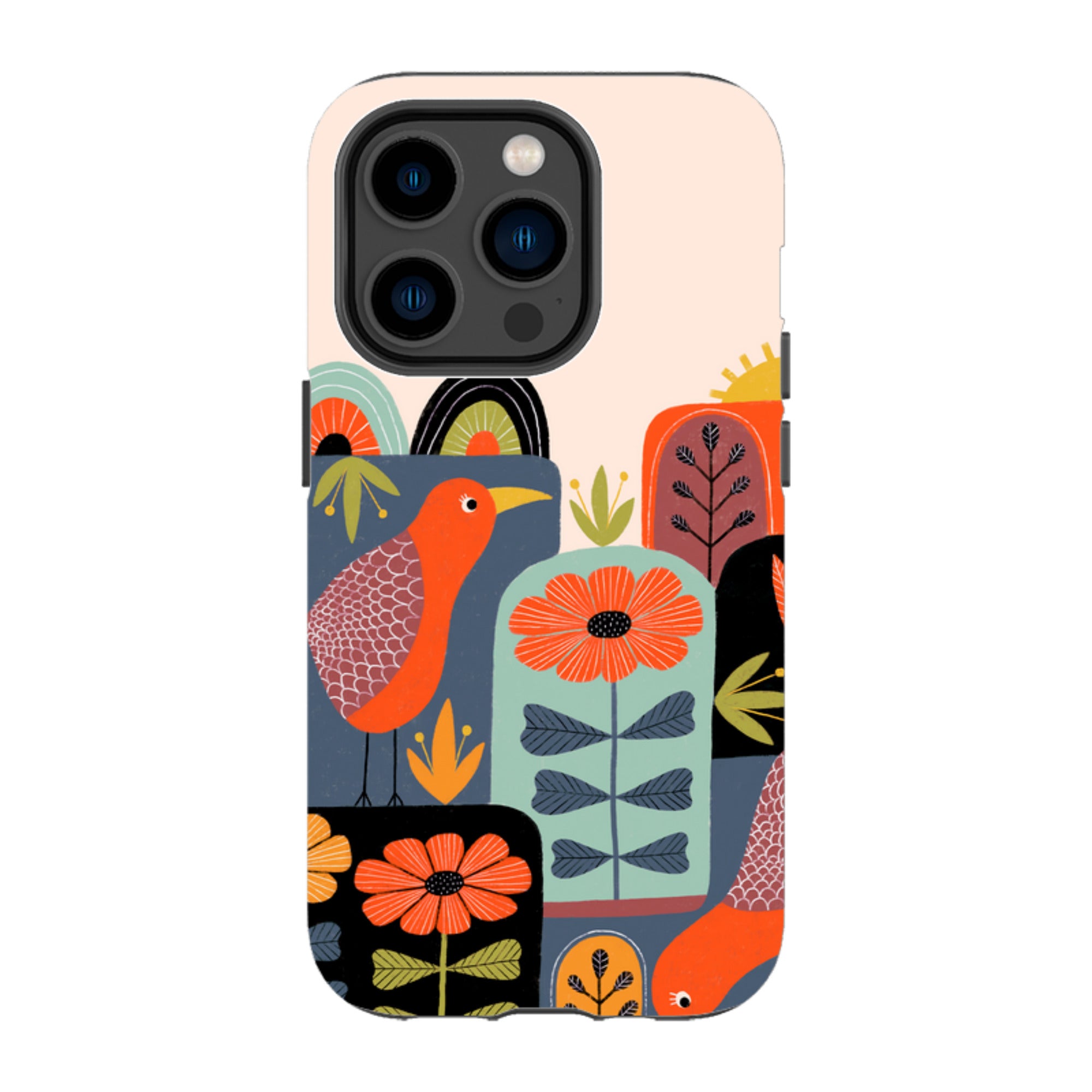 iPhone Tough Case - Folky Birds III By Suzy Taylor
