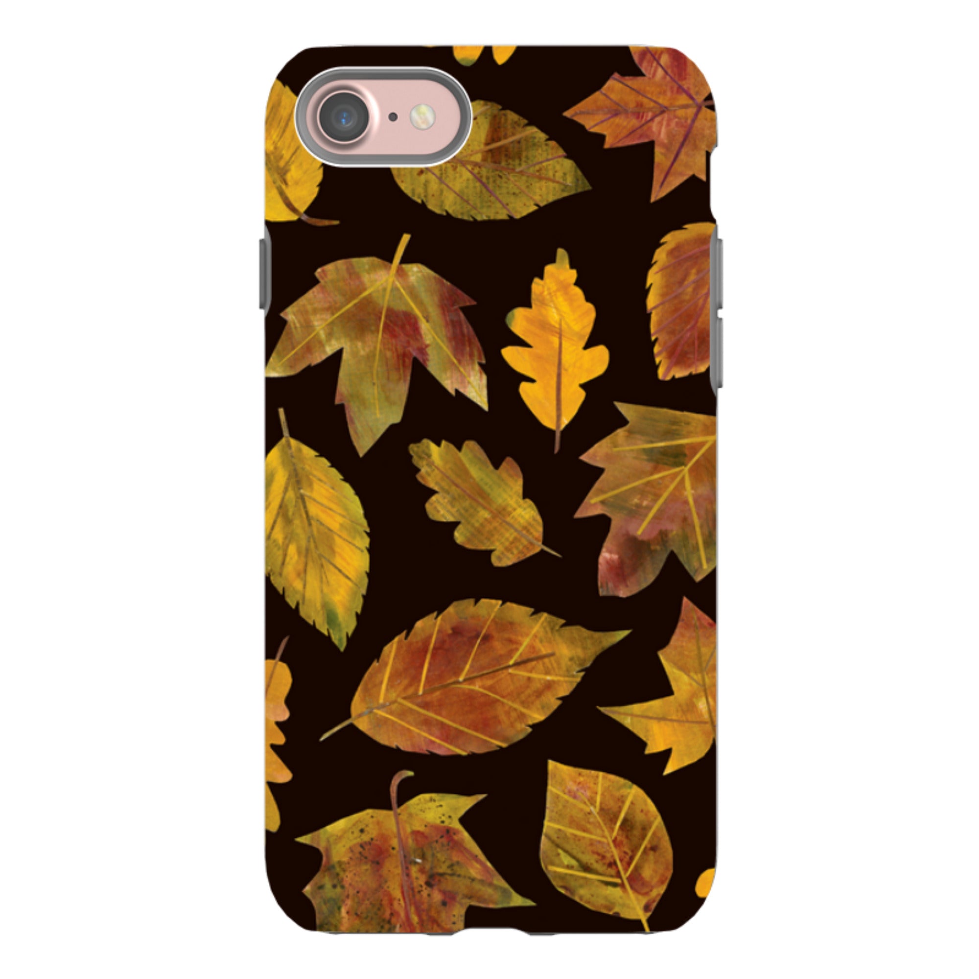 iPhone Tough Case - Autumn Textured Leaves By Tracey English