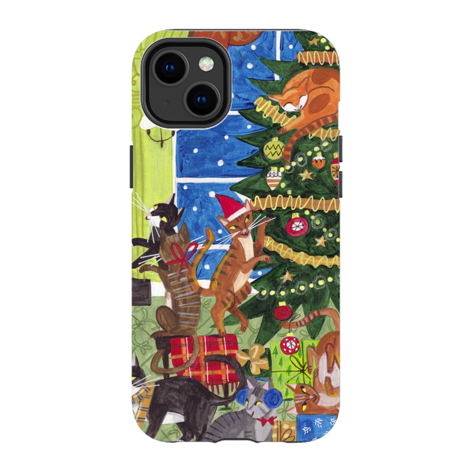 iPhone MagSafe Tough Case - Christmas Cats By Caroline Bonne Muller