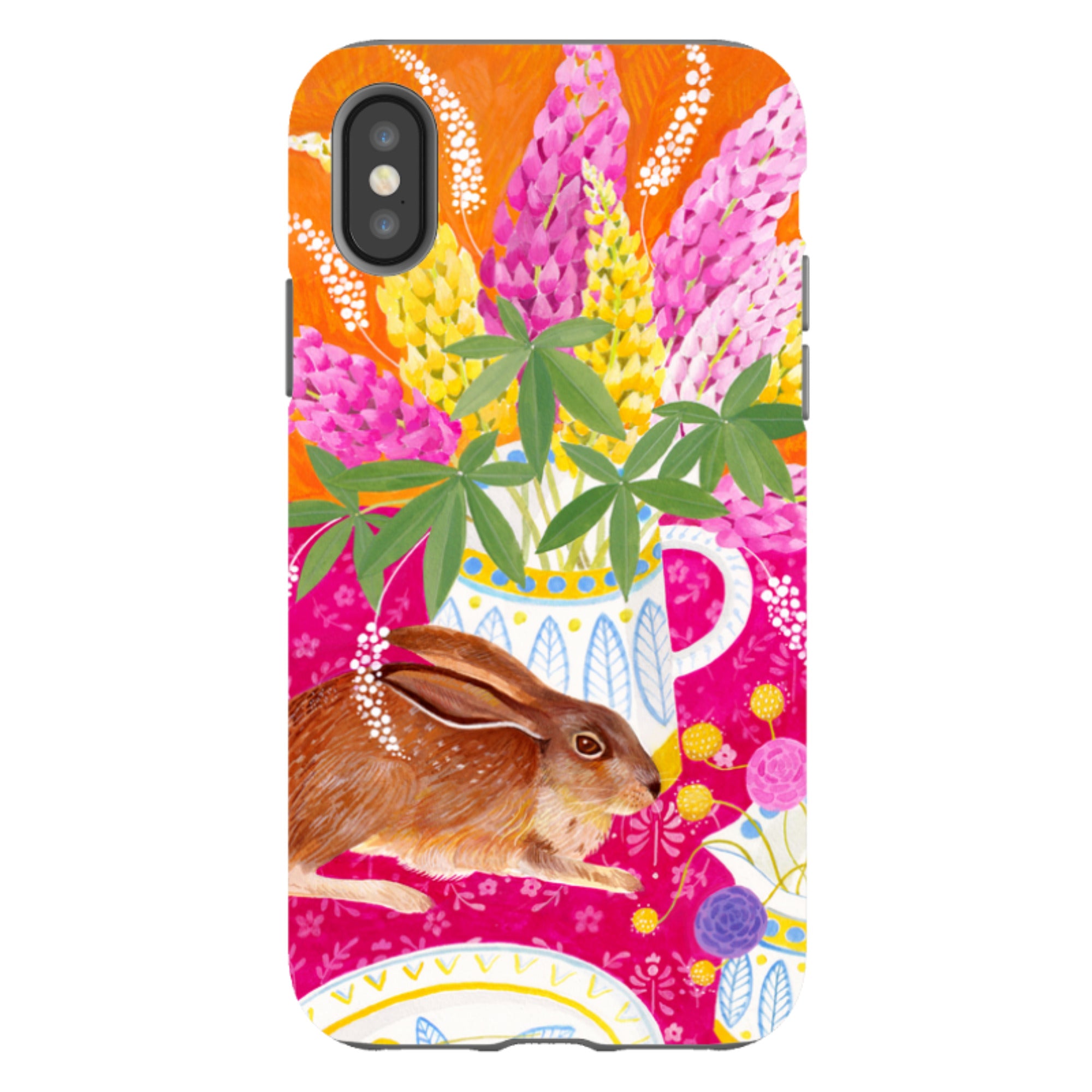 iPhone Tough Case - Rabbit Lupins By Bex Parkin