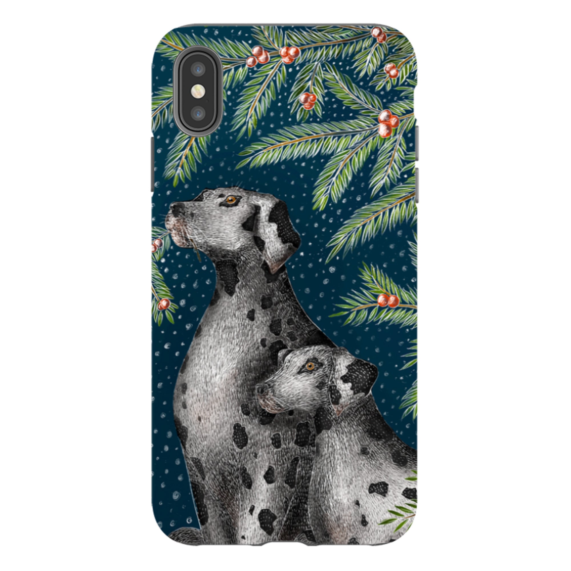 iPhone Tough Case - Christmas Dalmatians By Catherine Rowe