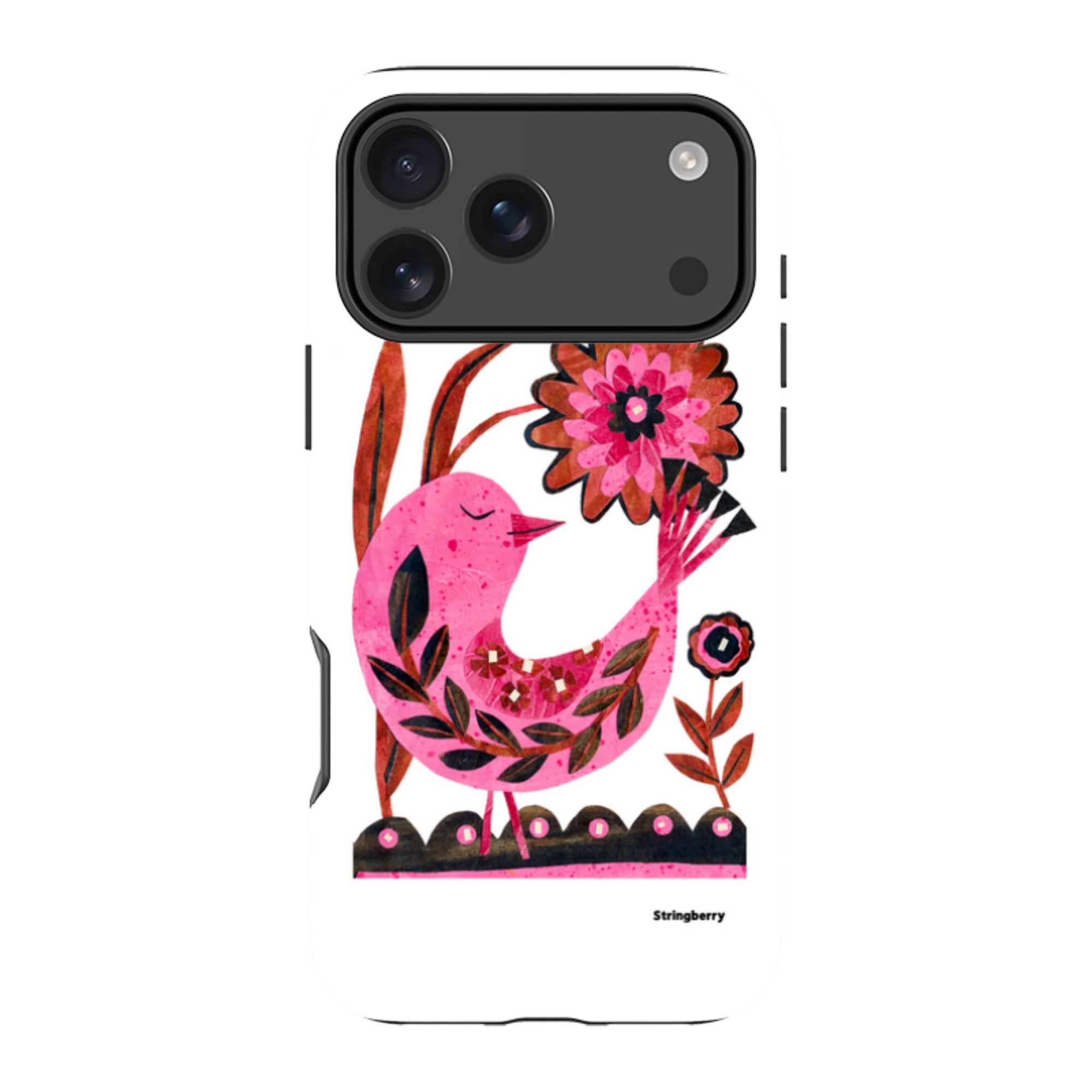 iPhone Tough Case - Folk Floral Bird By Tracey English