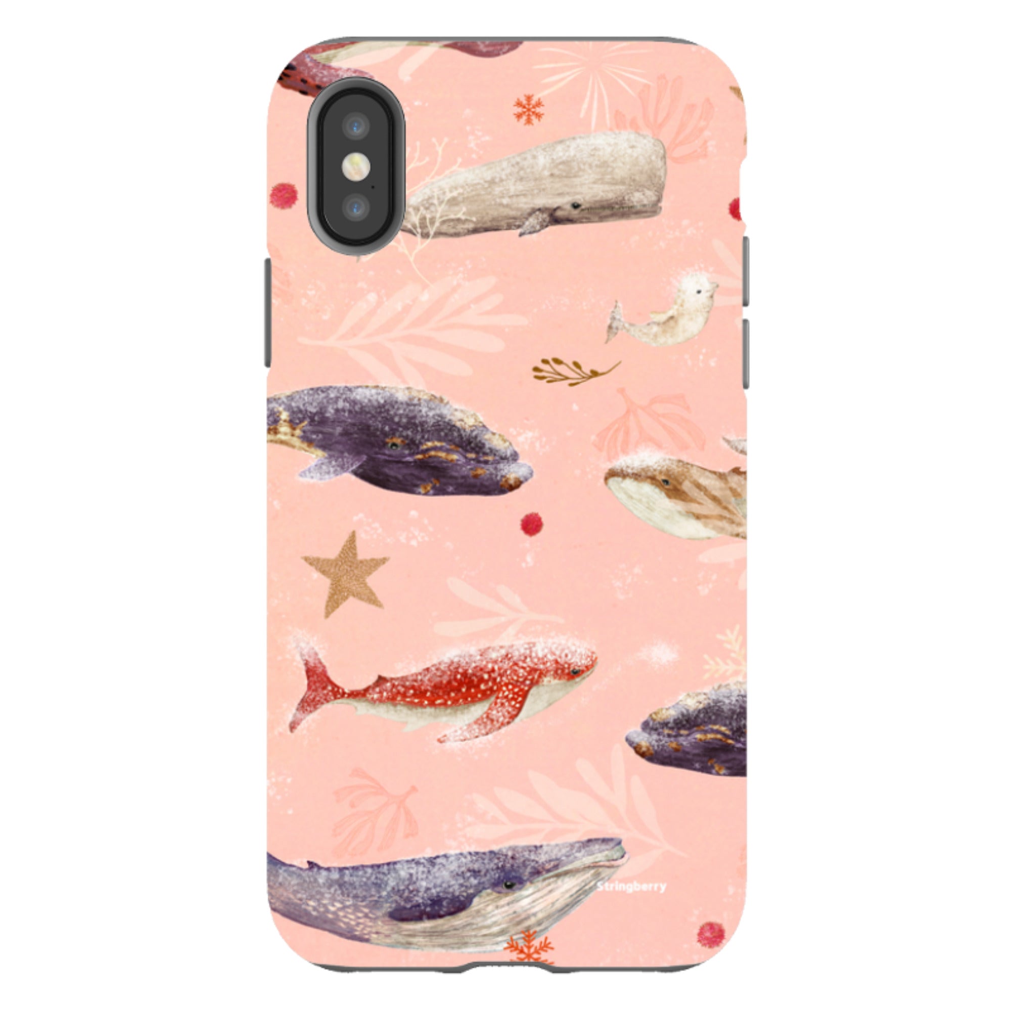 iPhone Tough Case - Sugar Plum Whales By Katherine Quinn